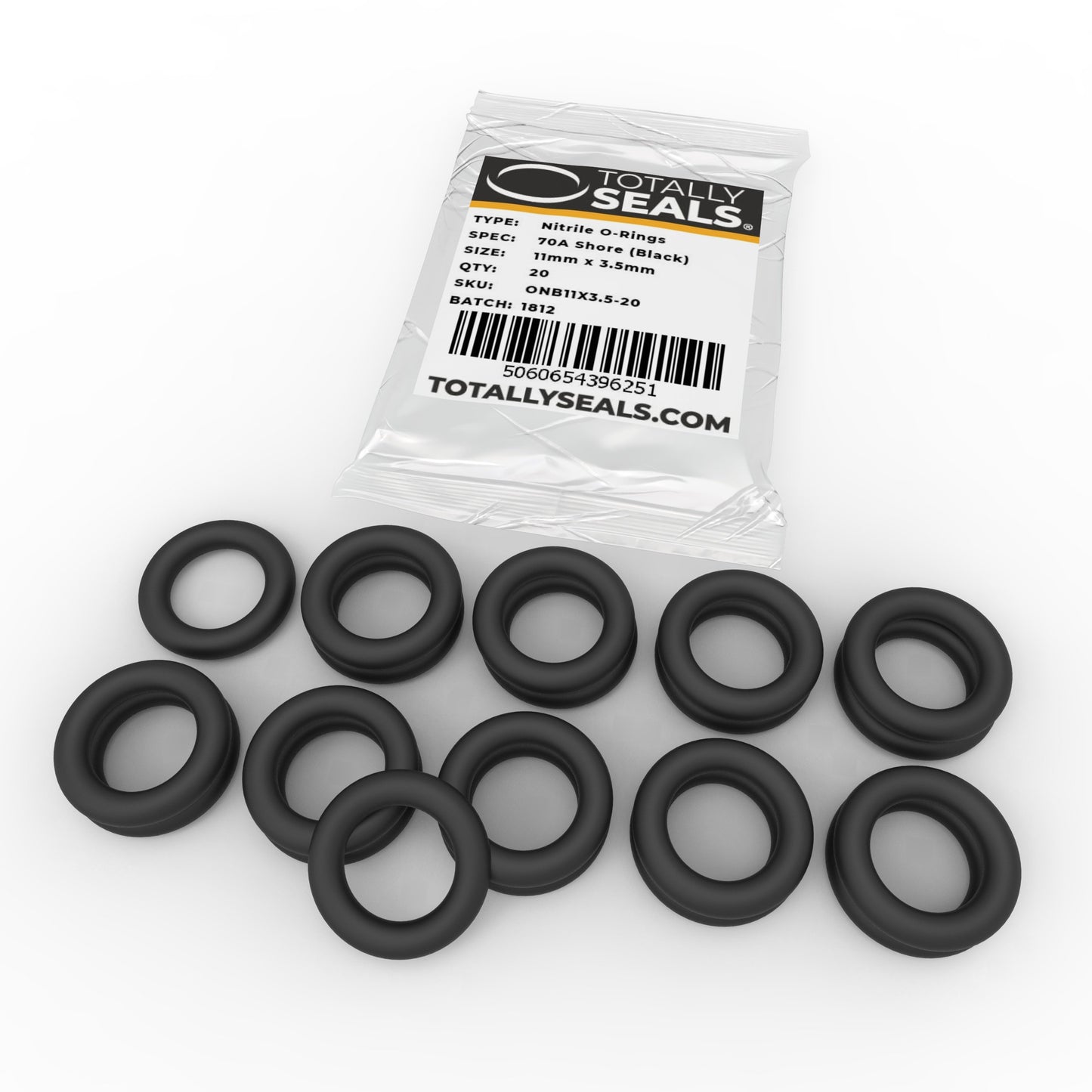 11mm x 3.5mm (18mm OD) Nitrile O-Rings - Totally Seals®