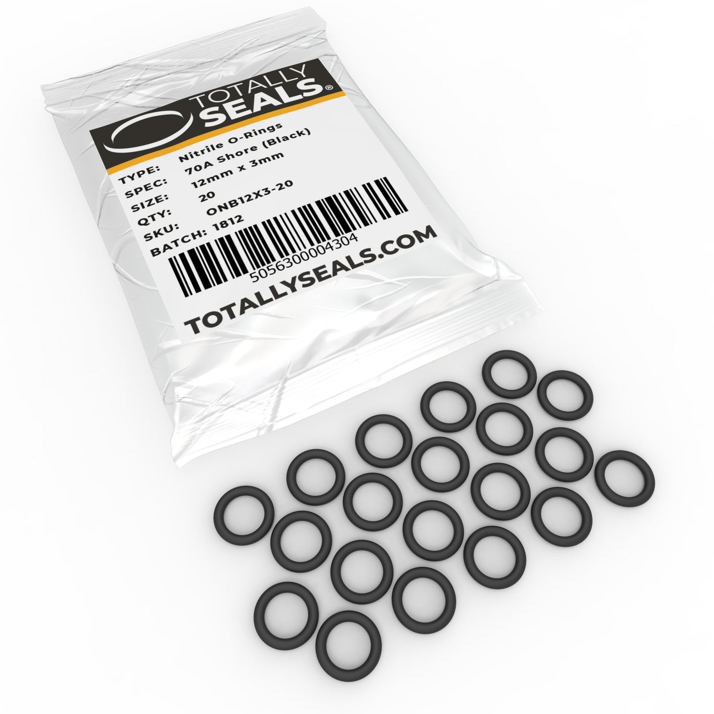 12mm x 3mm (18mm OD) Nitrile O-Rings - Totally Seals®