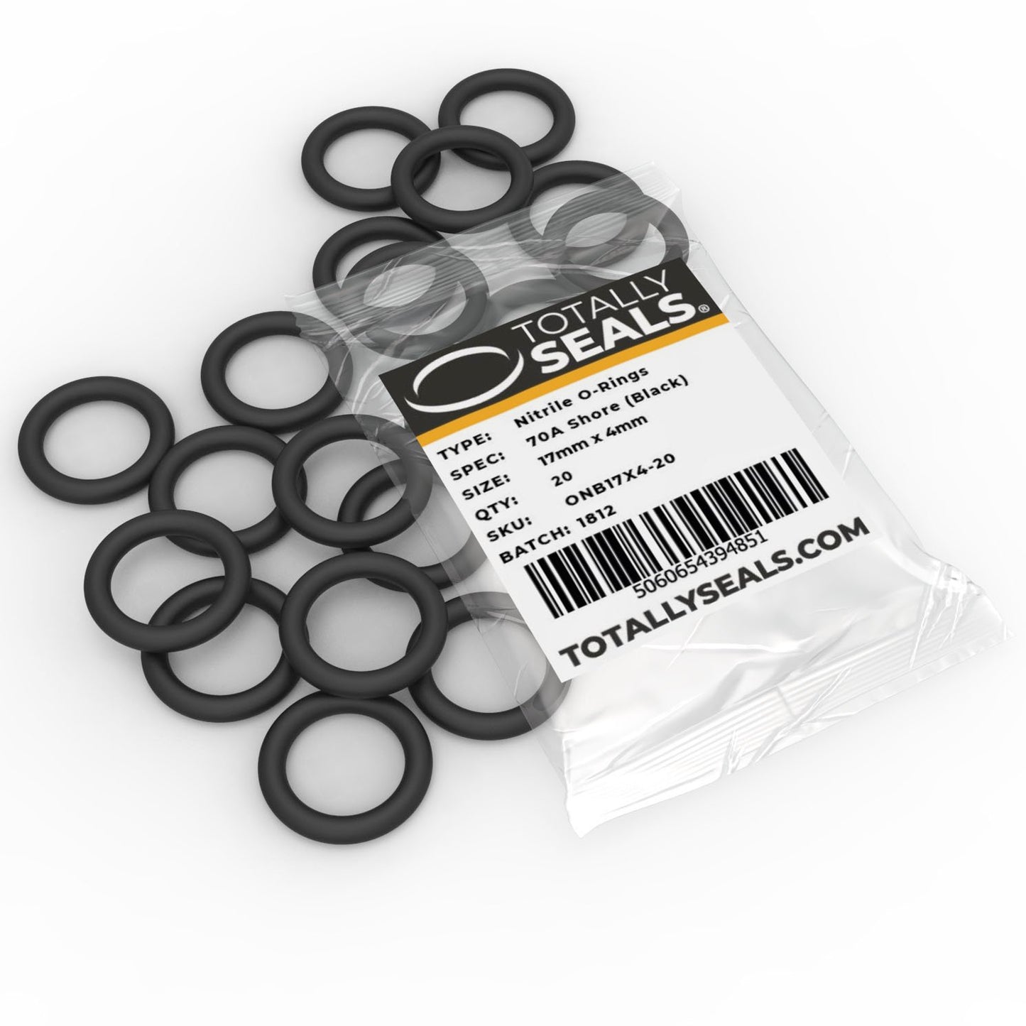 17mm x 4mm (25mm OD) Nitrile O-Rings - Totally Seals®