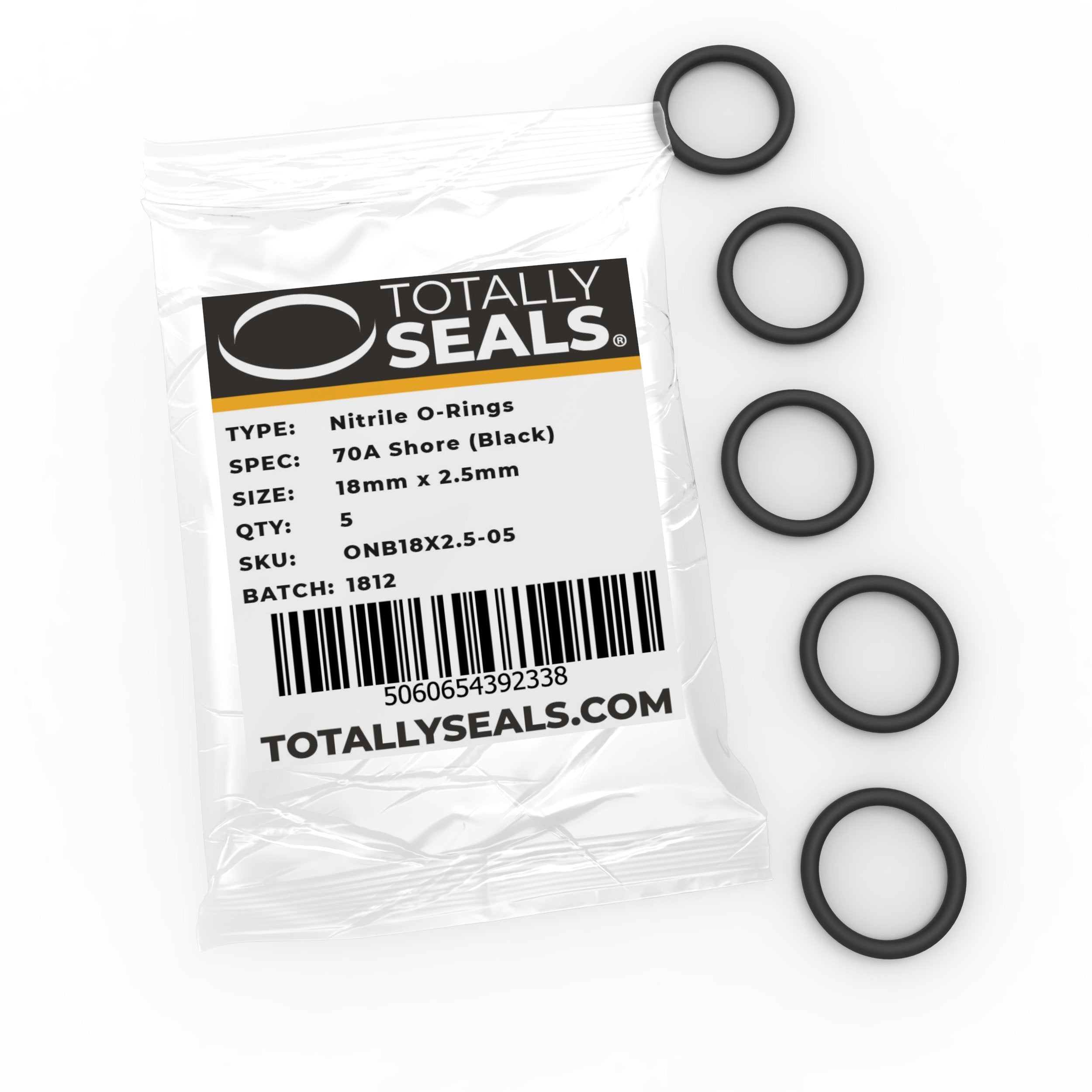 18mm x 2.5mm (23mm OD) Black Nitrile (NBR) Rubber Metric O-Rings – 70A Shore Hardness – Pack of 18mm x 2.5mm (23mm OD) Black Nitrile (NBR) Rubber Metric O-Rings – 70A Shore Hardness – Pack of