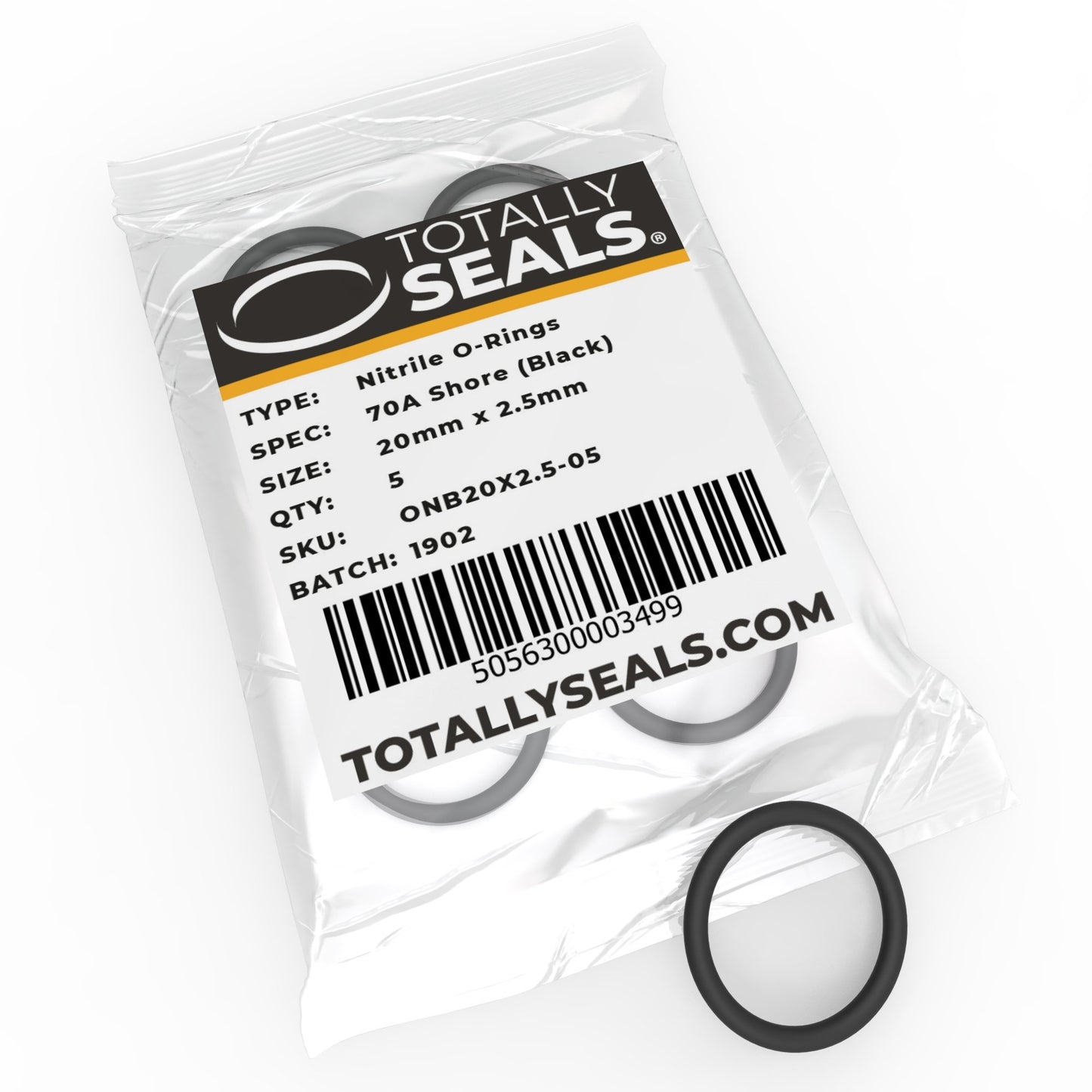 20mm x 2.5mm (25mm OD) Nitrile O-Rings - Totally Seals®
