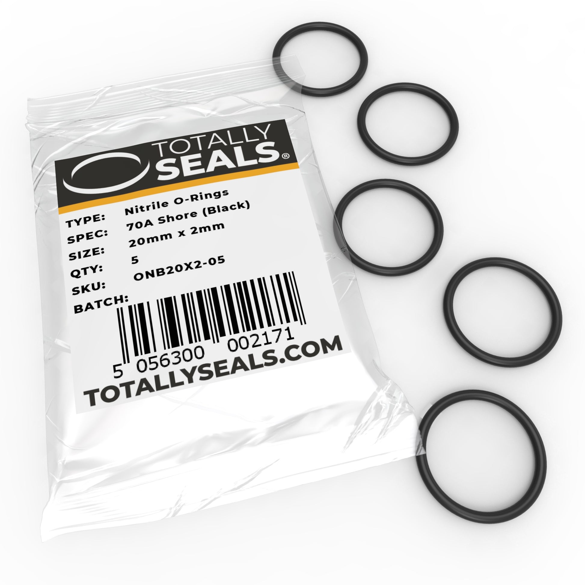 20mm x 2mm (24mm OD) Nitrile O-Rings - Totally Seals®