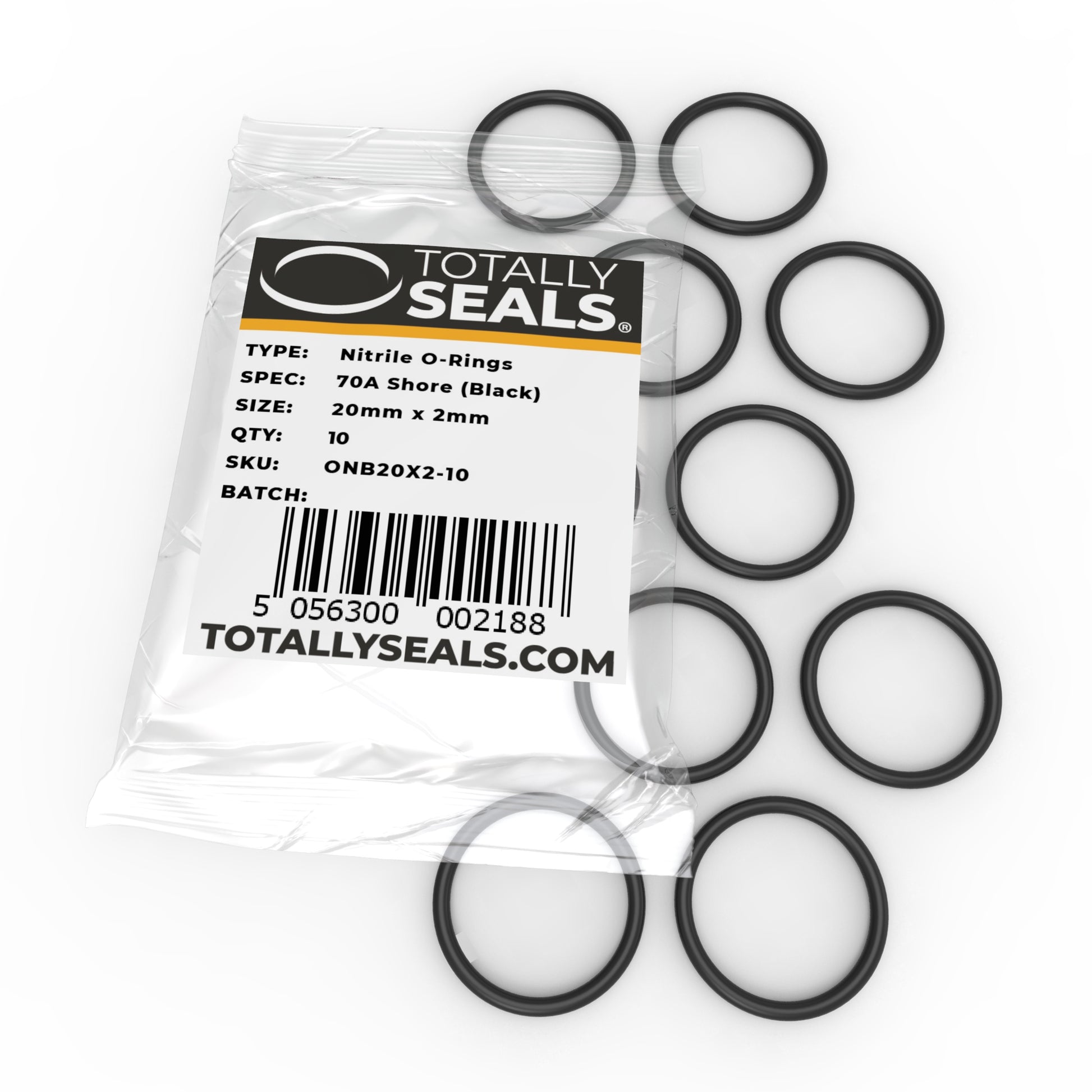20mm x 2mm (24mm OD) Nitrile O-Rings - Totally Seals®