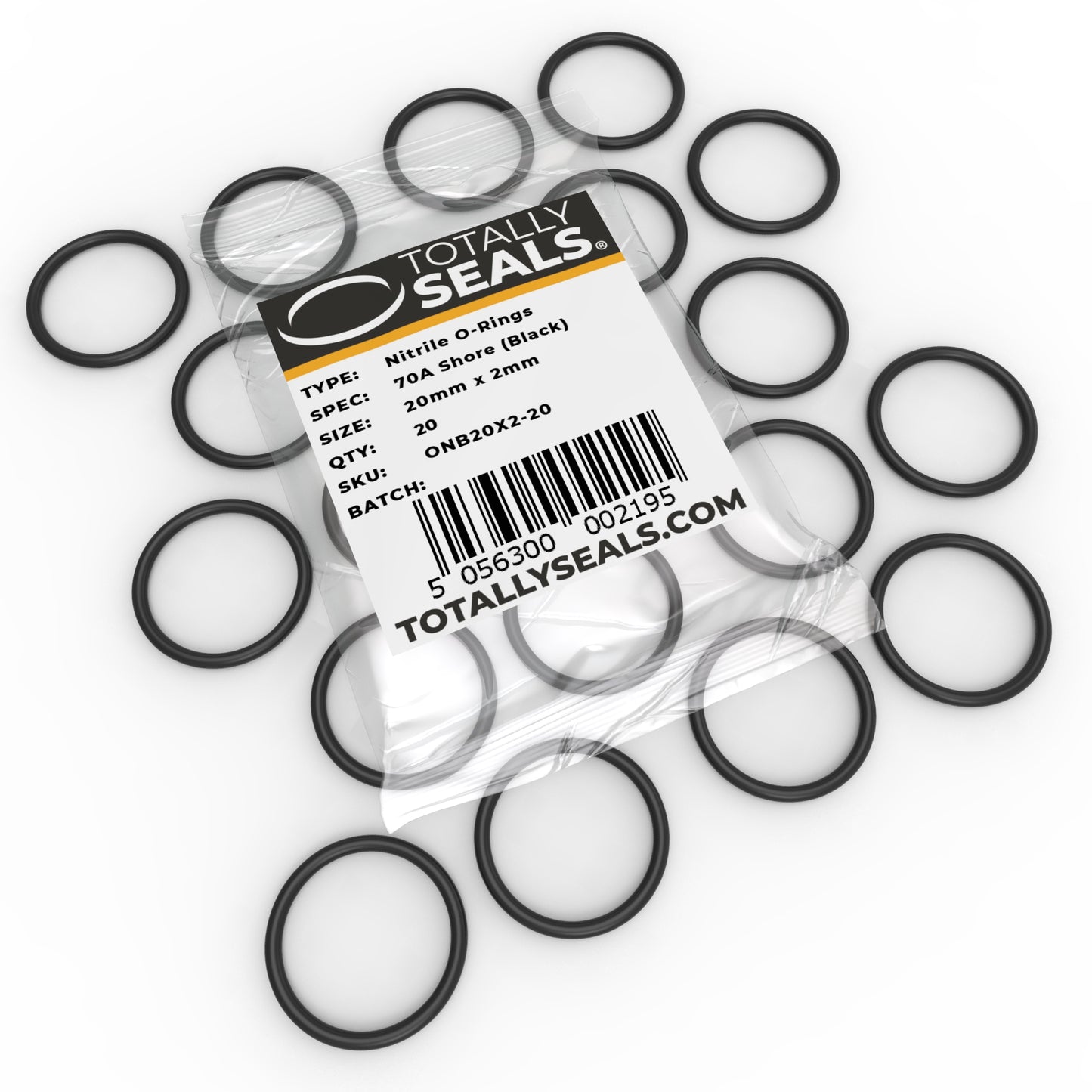 20mm x 2mm (24mm OD) Nitrile O-Rings - Totally Seals®
