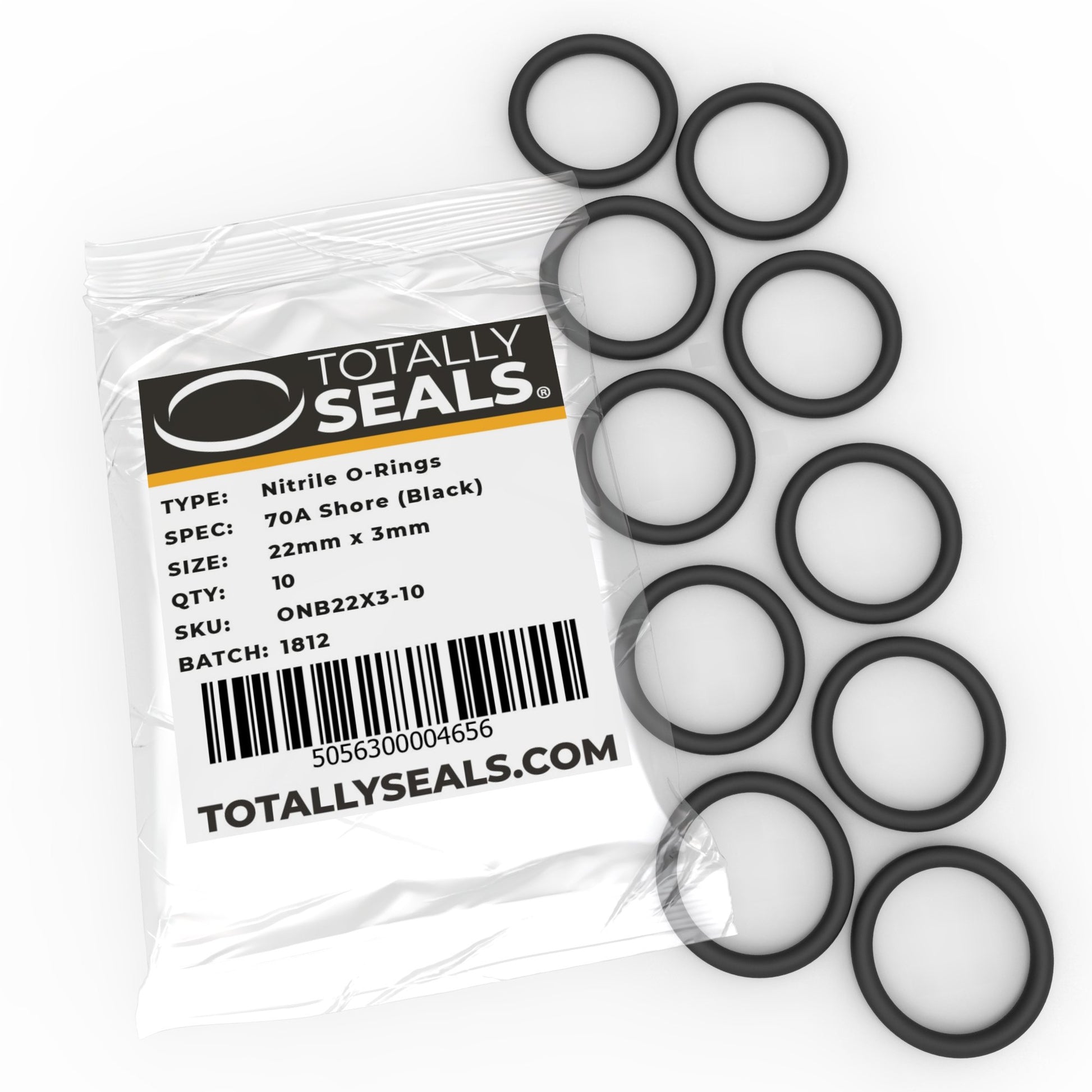 22mm x 3mm (28mm OD) Nitrile O-Rings - Totally Seals®