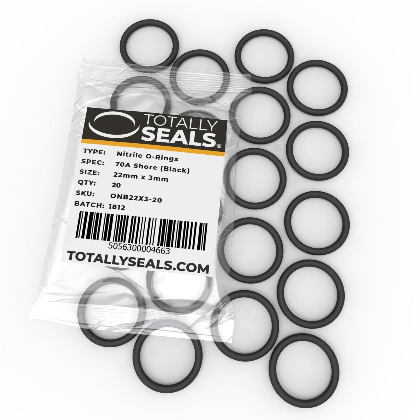 22mm x 3mm (28mm OD) Nitrile O-Rings - Totally Seals®