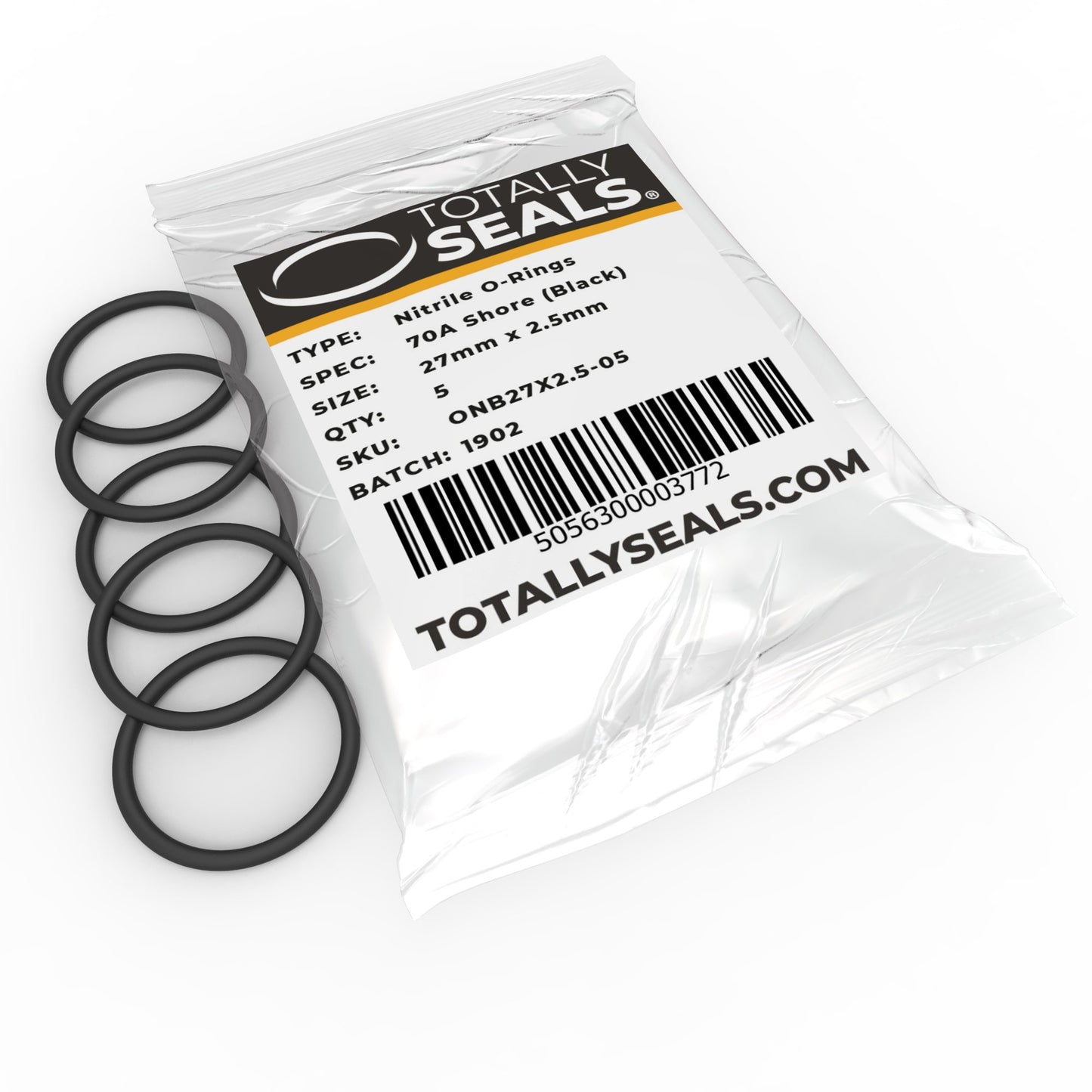 27mm x 2.5mm (32mm OD) Nitrile O-Rings - Totally Seals®