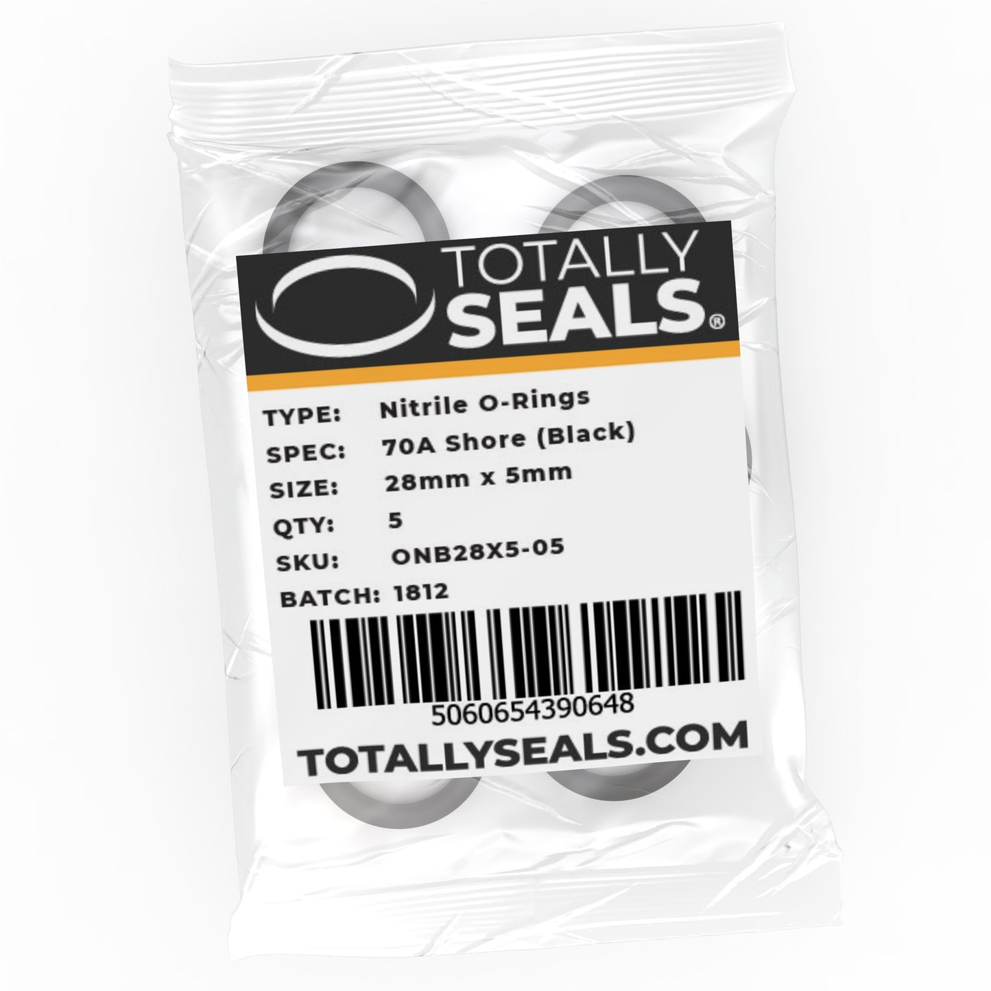 28mm x 5mm (38mm OD) Nitrile O-Rings - Totally Seals®