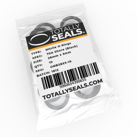 28mm x 5mm (38mm OD) Nitrile O-Rings - Totally Seals®