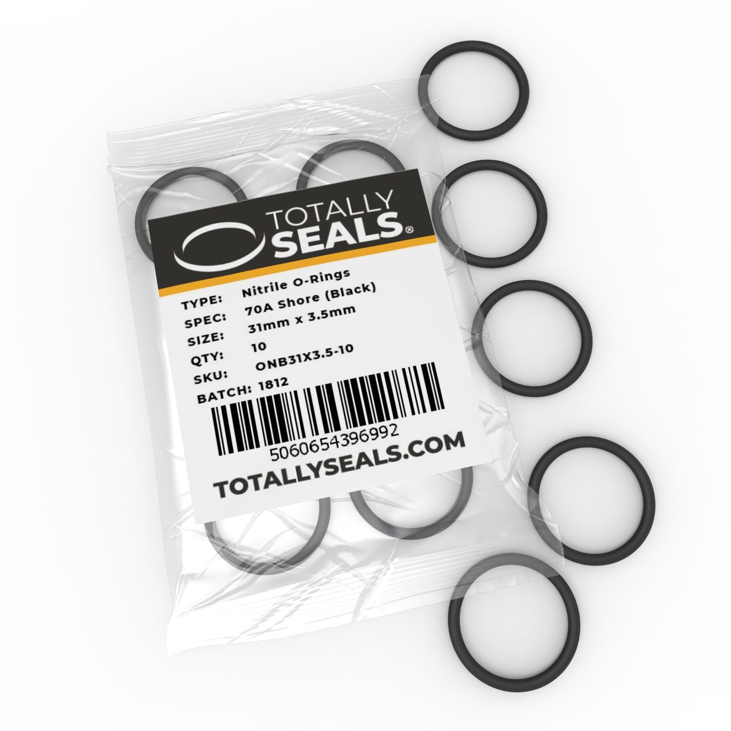31mm x 3.5mm (38mm OD) Nitrile O-Rings - Totally Seals®
