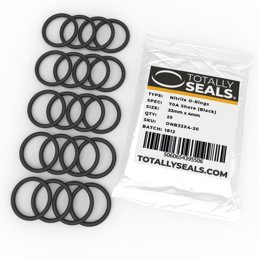 33mm x 4mm (41mm OD) Nitrile O-Rings - Totally Seals®