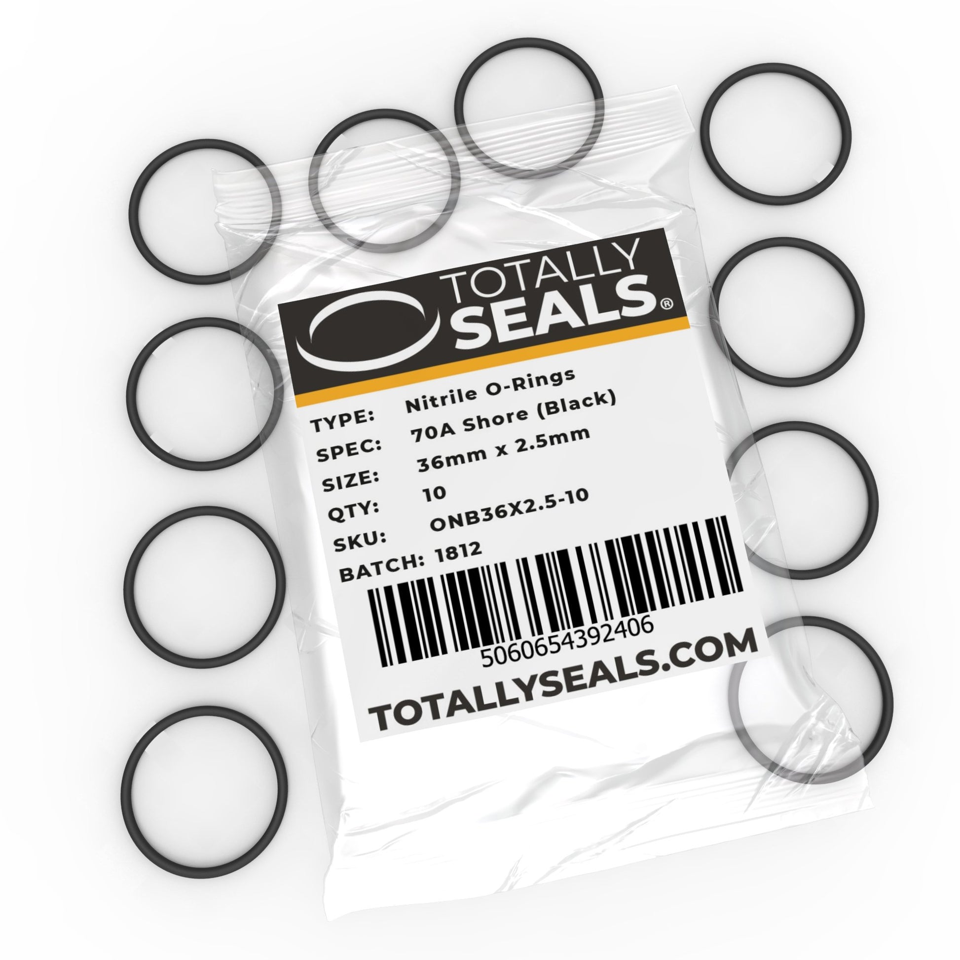 36mm x 2.5mm (41mm OD) Nitrile O-Rings - Totally Seals®