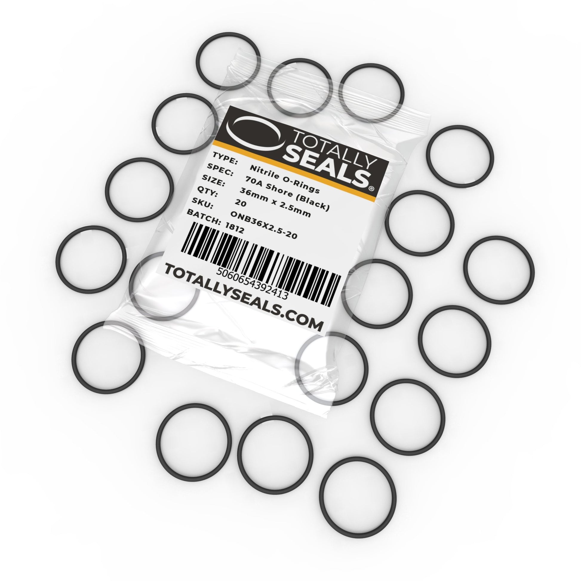 36mm x 2.5mm (41mm OD) Nitrile O-Rings - Totally Seals®