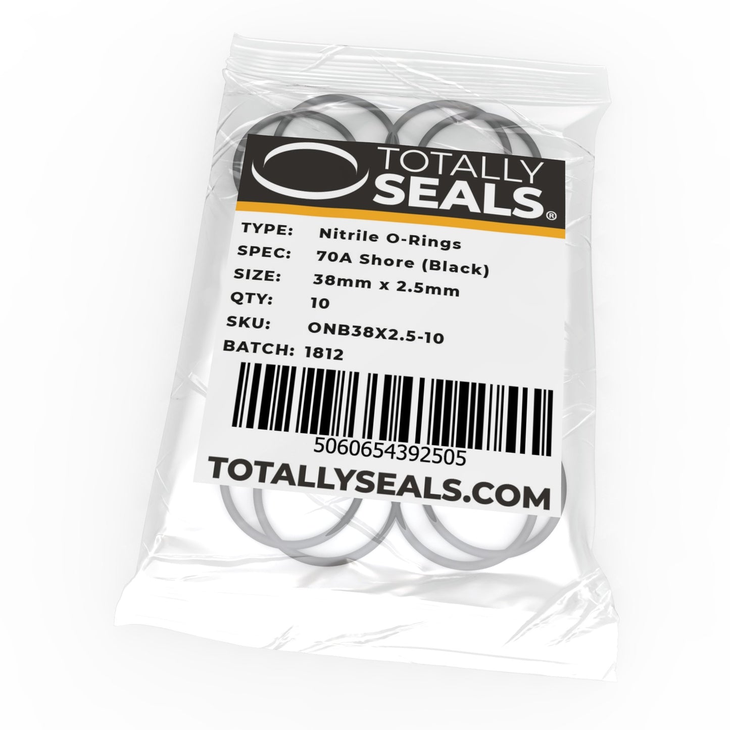 38mm x 2.5mm (43mm OD) Nitrile O-Rings - Totally Seals®