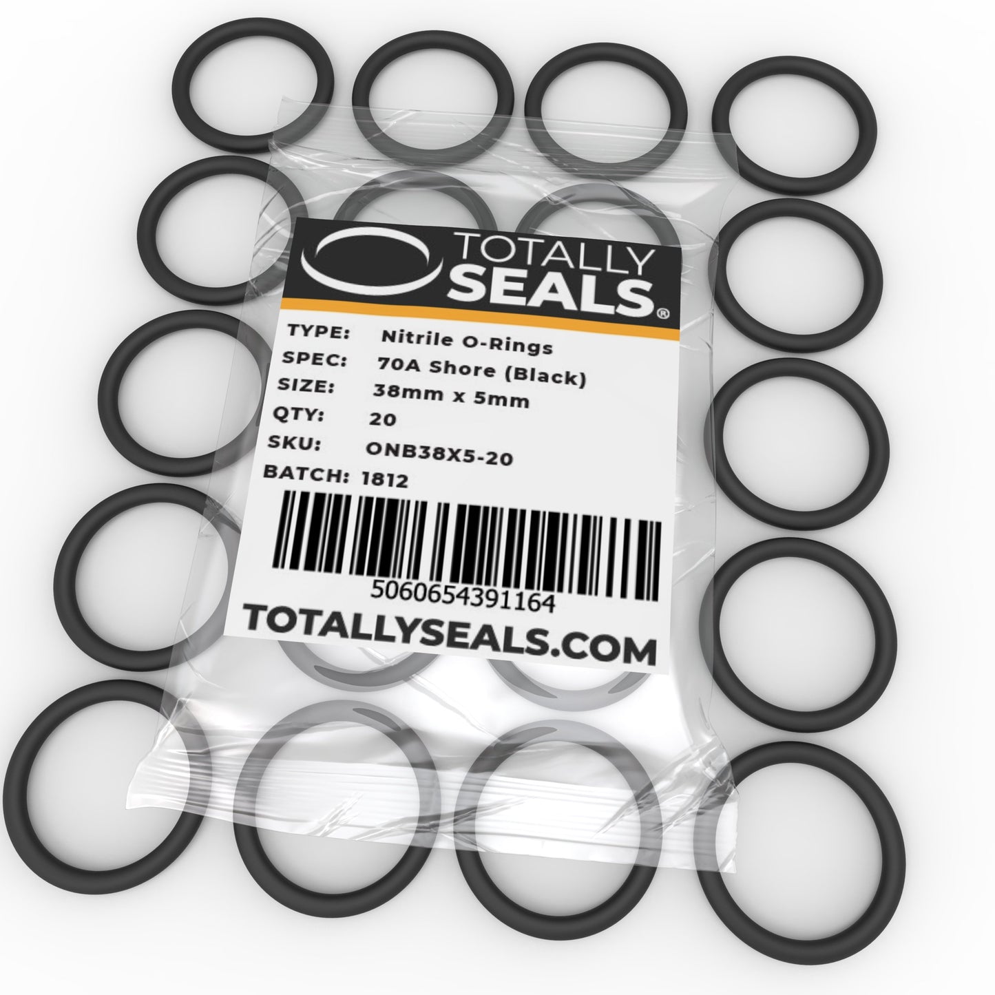38mm x 5mm (48mm OD) Nitrile O-Rings - Totally Seals®