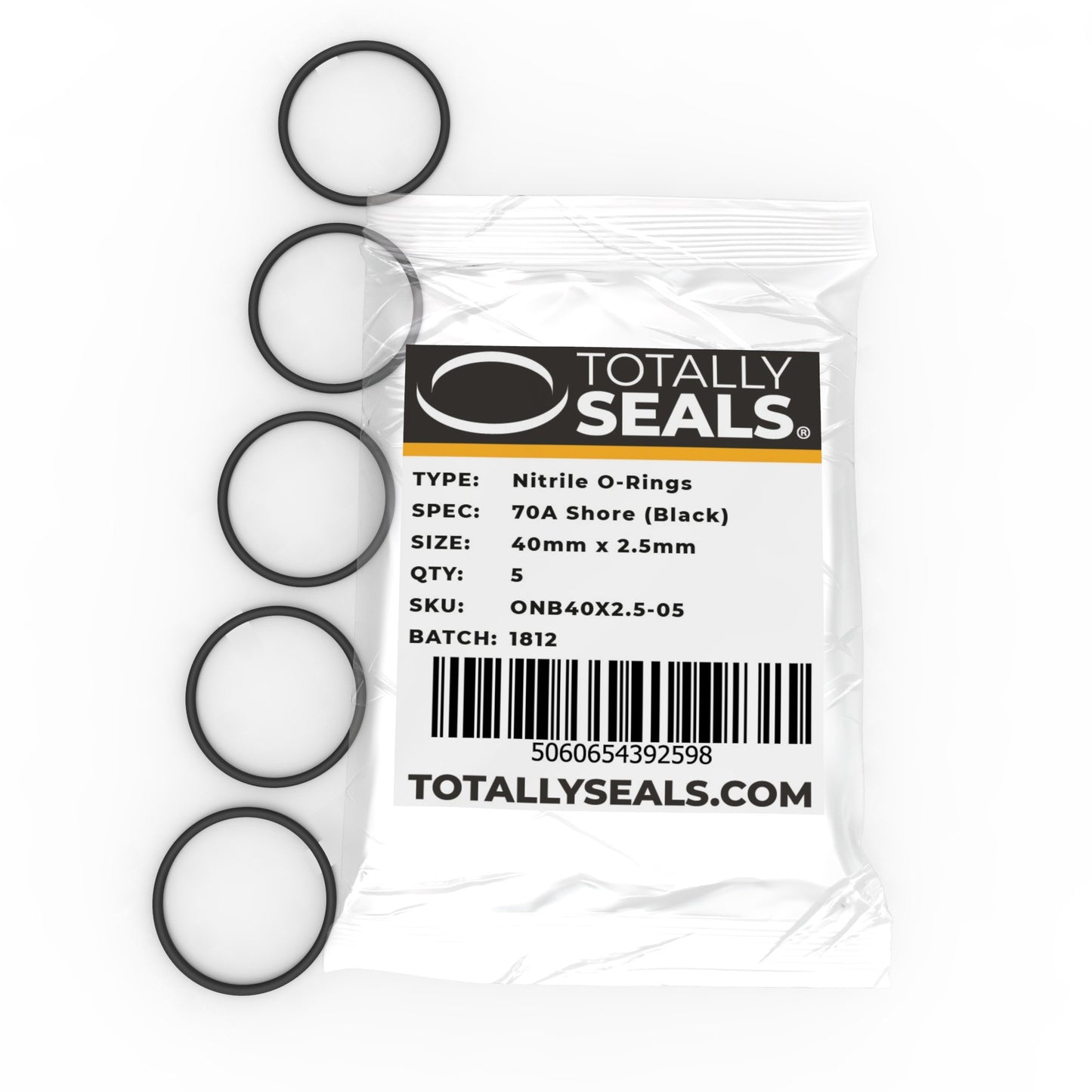 40mm x 2.5mm (45mm OD) Nitrile O-Rings - Totally Seals®