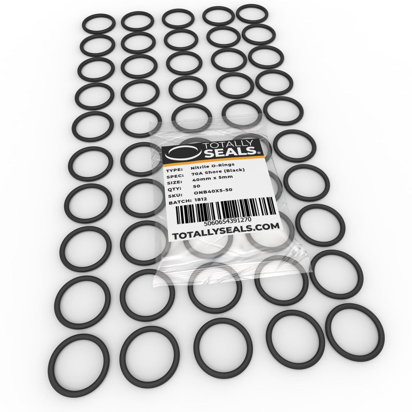 40mm x 5mm (50mm OD) Nitrile O-Rings - Totally Seals®