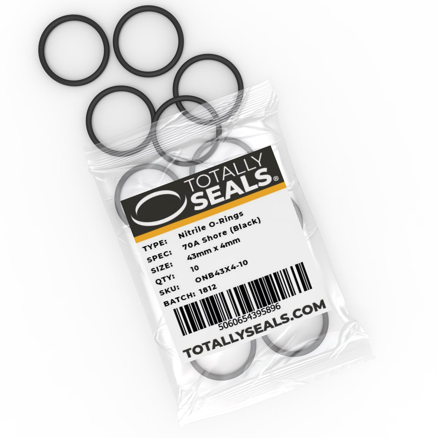 43mm x 4mm (51mm OD) Nitrile O-Rings - Totally Seals®