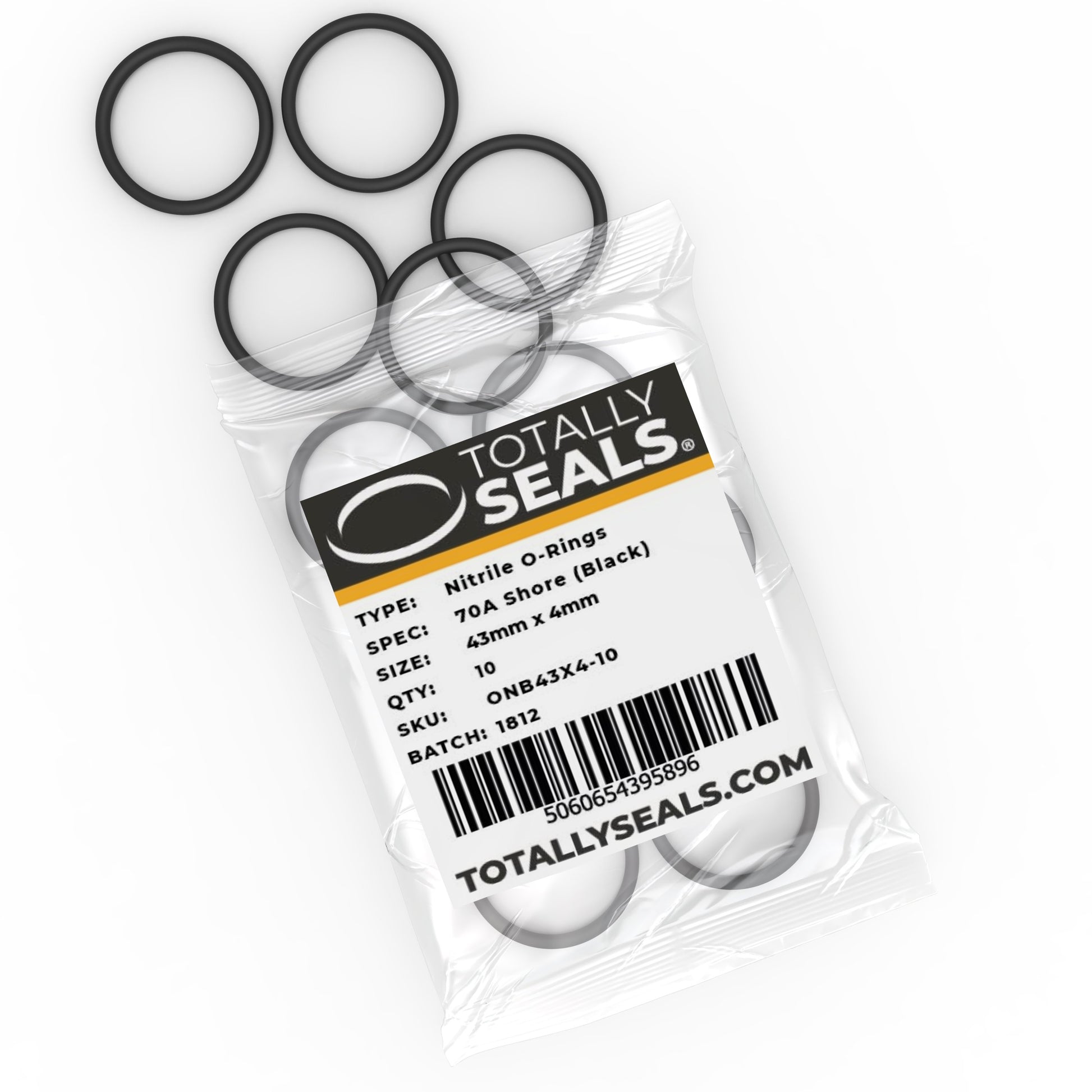 43mm x 4mm (51mm OD) Nitrile O-Rings - Totally Seals®