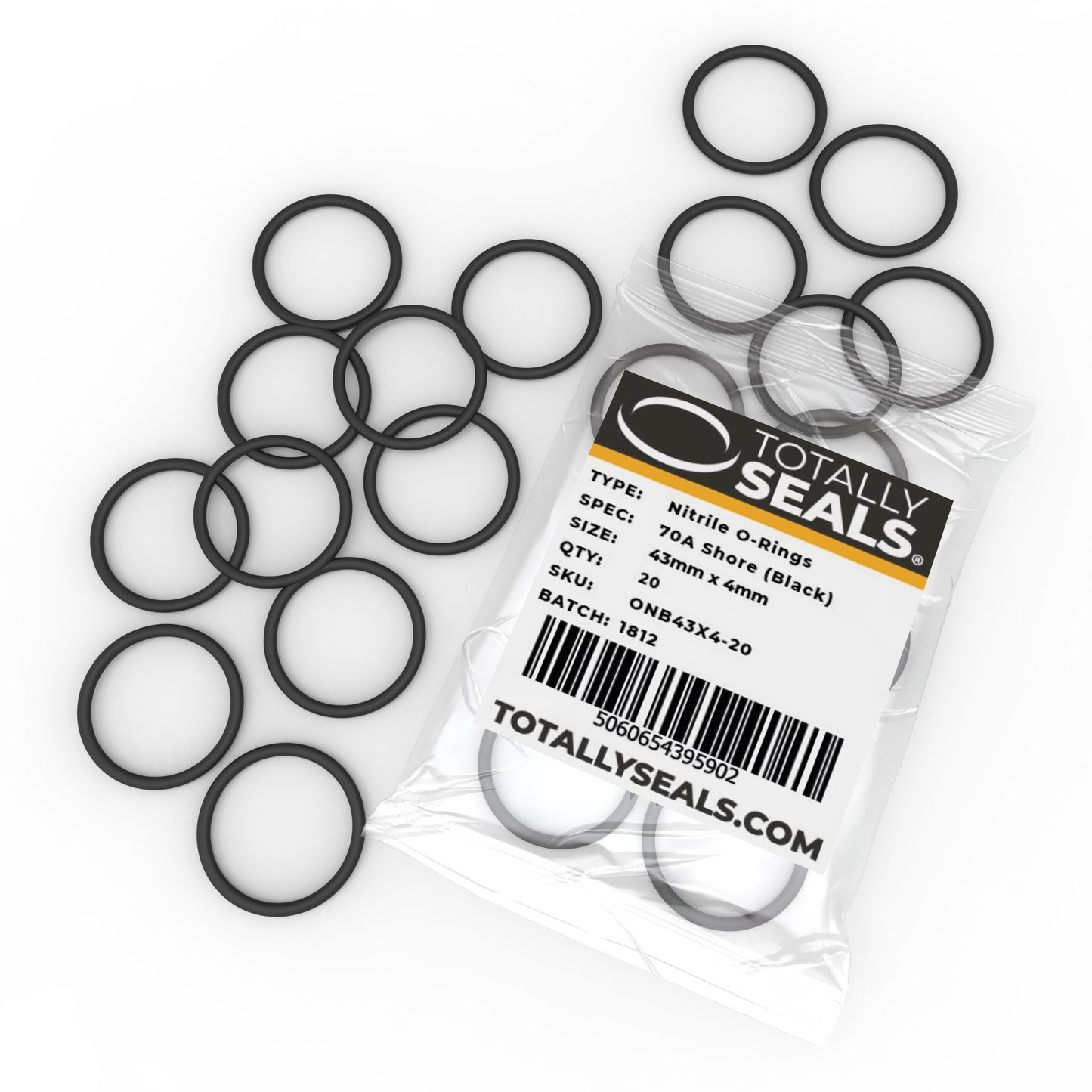43mm x 4mm (51mm OD) Nitrile O-Rings - Totally Seals®