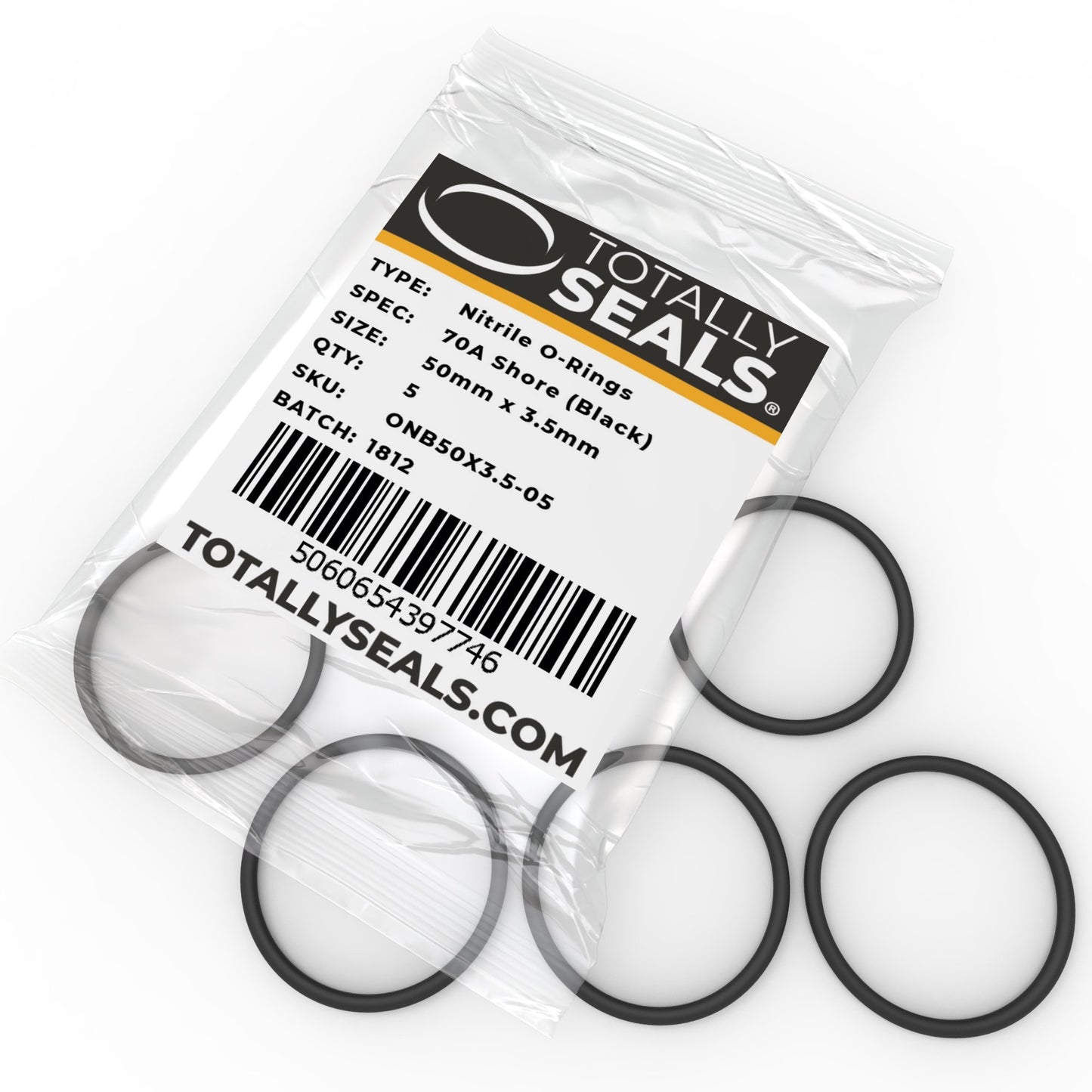 50mm x 3.5mm (57mm OD) Nitrile O-Rings - Totally Seals®