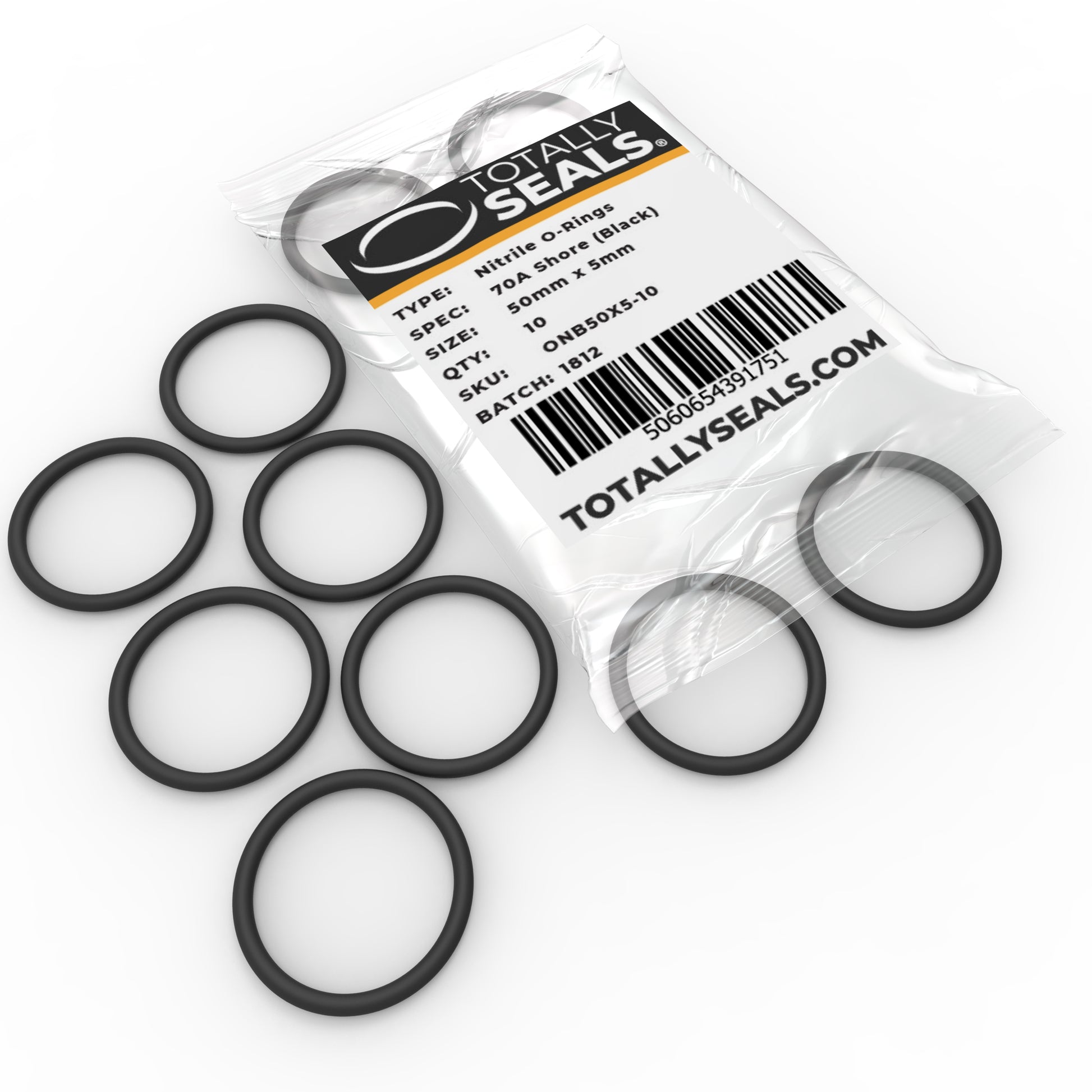 50mm x 5mm (60mm OD) Nitrile O-Rings - Totally Seals®