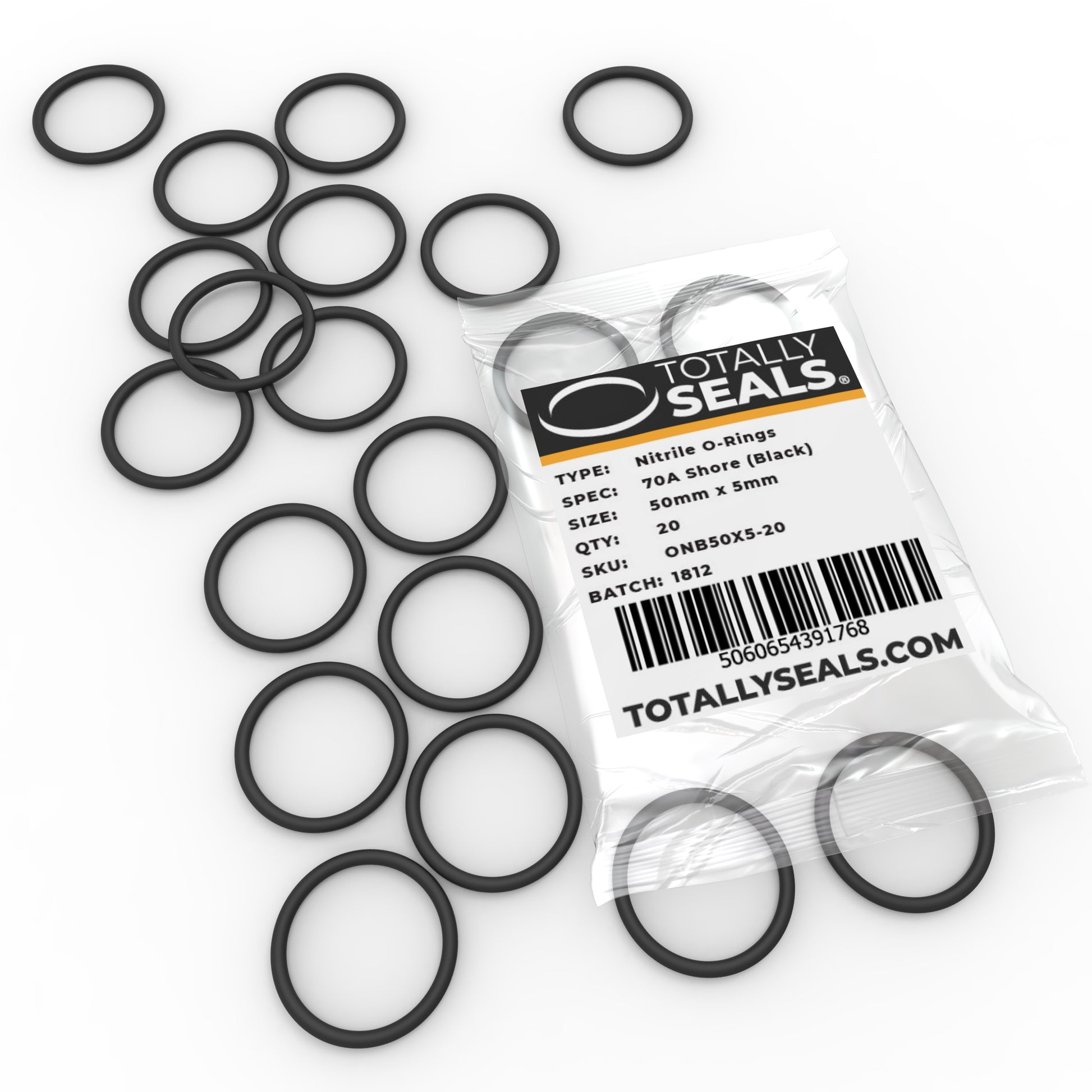 50mm x 5mm (60mm OD) Nitrile O-Rings - Totally Seals®
