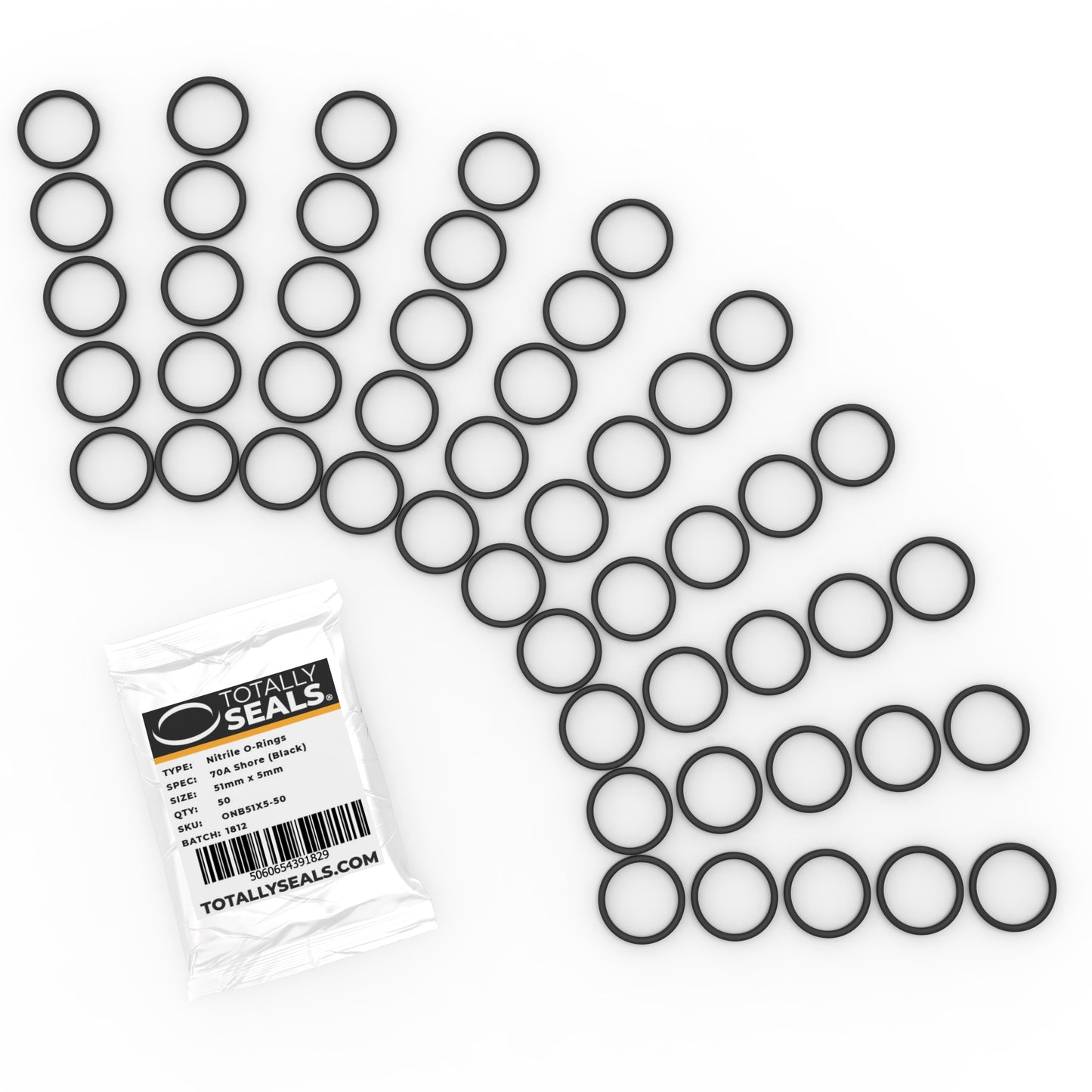 51mm x 5mm (61mm OD) Nitrile O-Rings - Totally Seals®