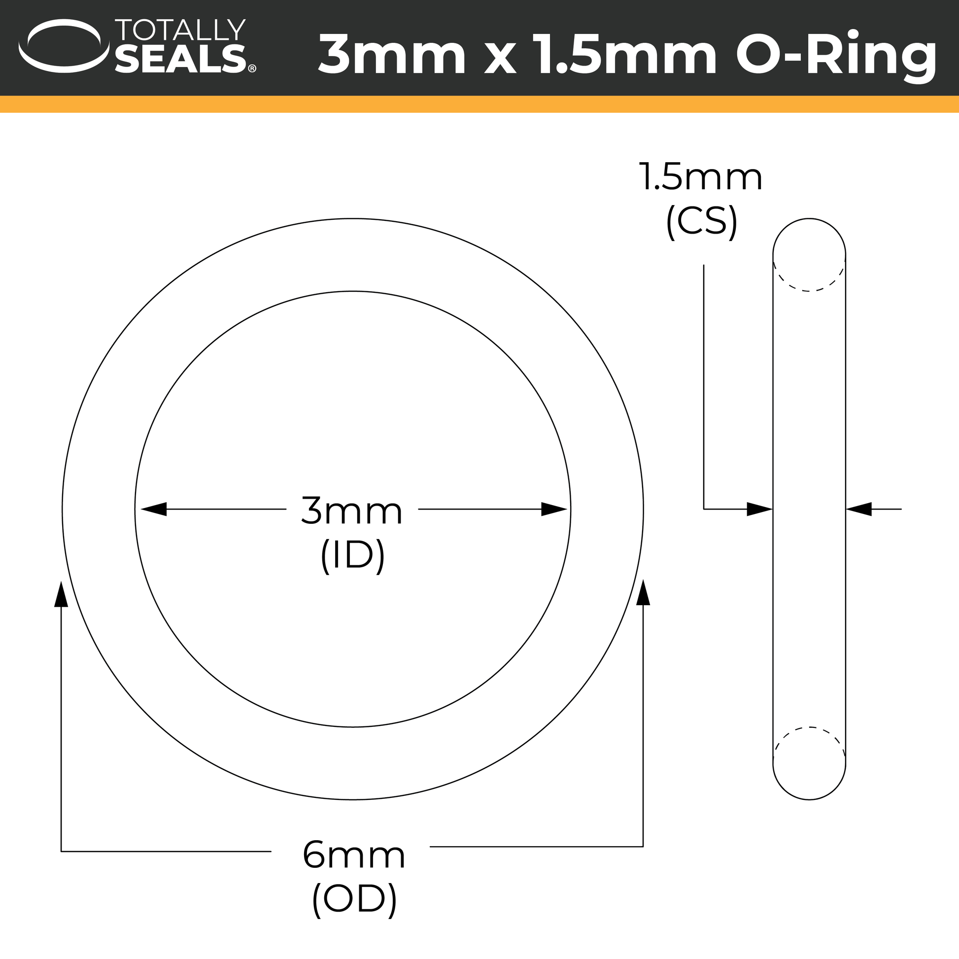 RS PRO  RS PRO Nitrile Rubber O-Ring, 4mm Bore, 5mm Outer