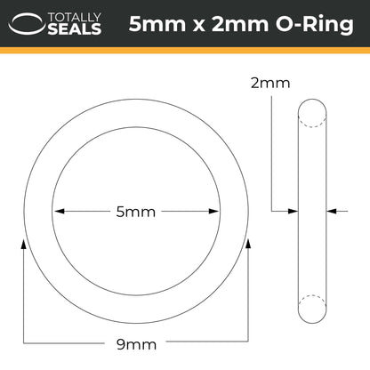 5mm x 2mm (9mm OD) FKM (Viton™) O-Rings - Totally Seals®
