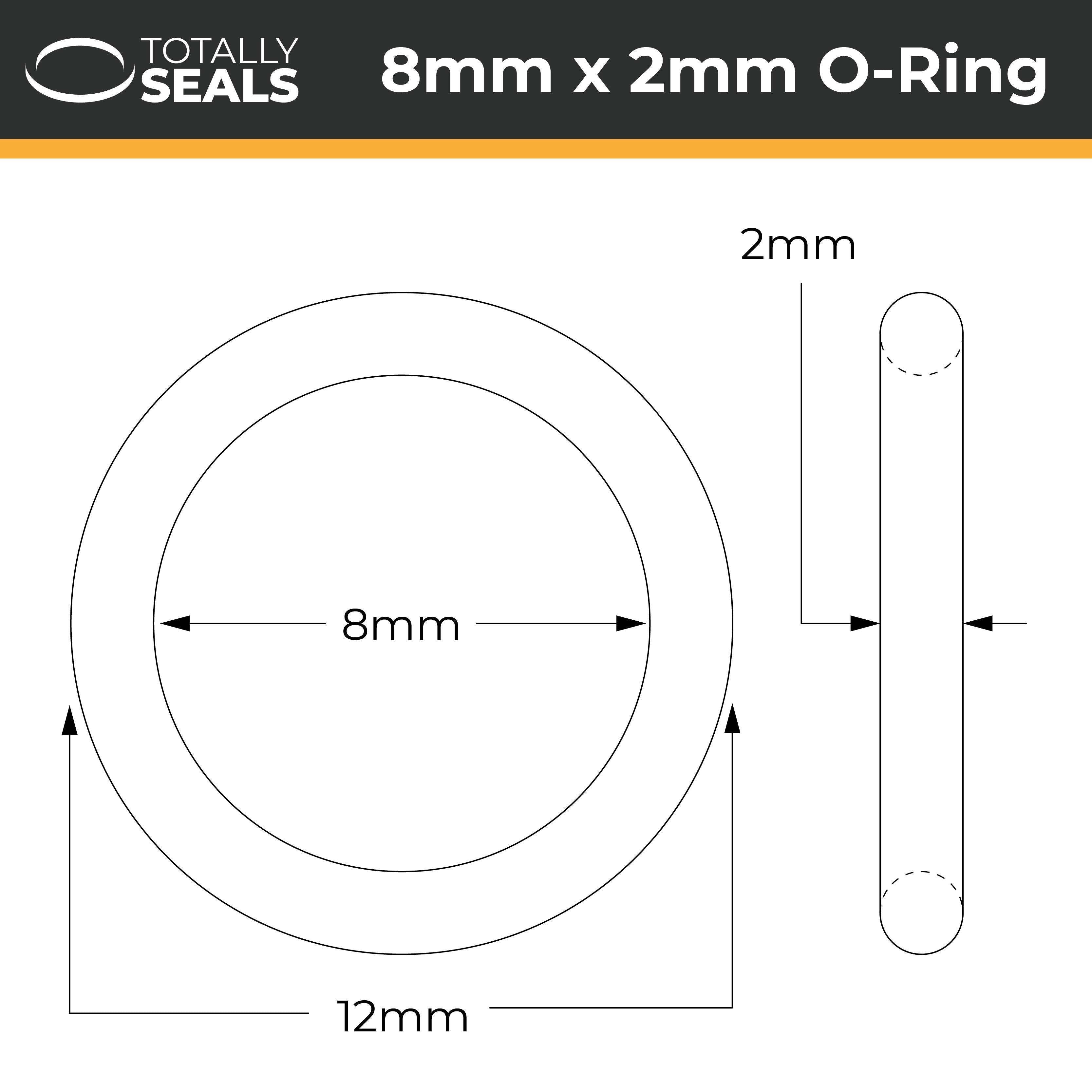 10 Pcs 8mm x 2mm Rubber O-ring Oil Seal Sealing Ring Gaskets Red -  AliExpress