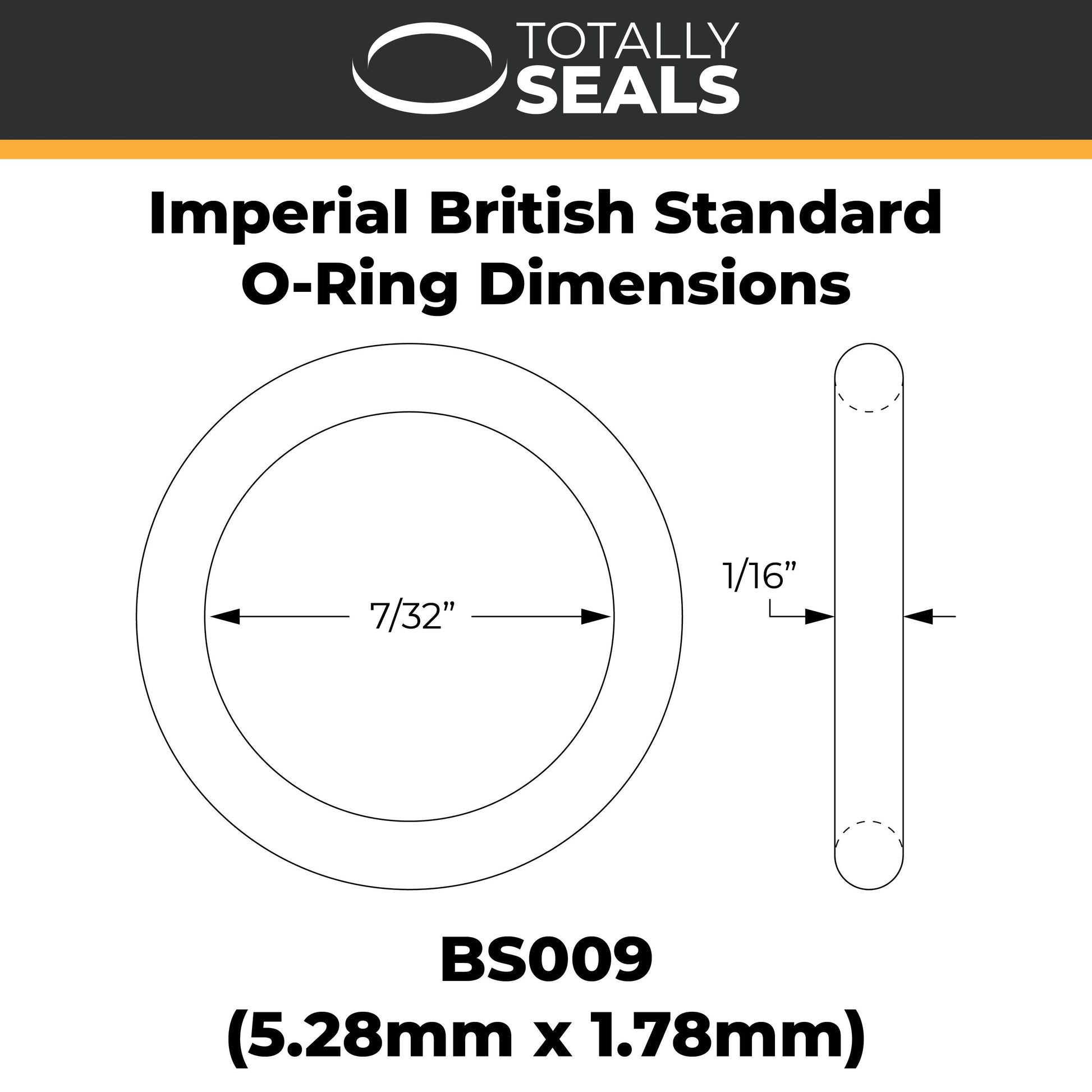7/32" x 1/16" (BS009) Imperial Nitrile O-Rings – Totally Seals