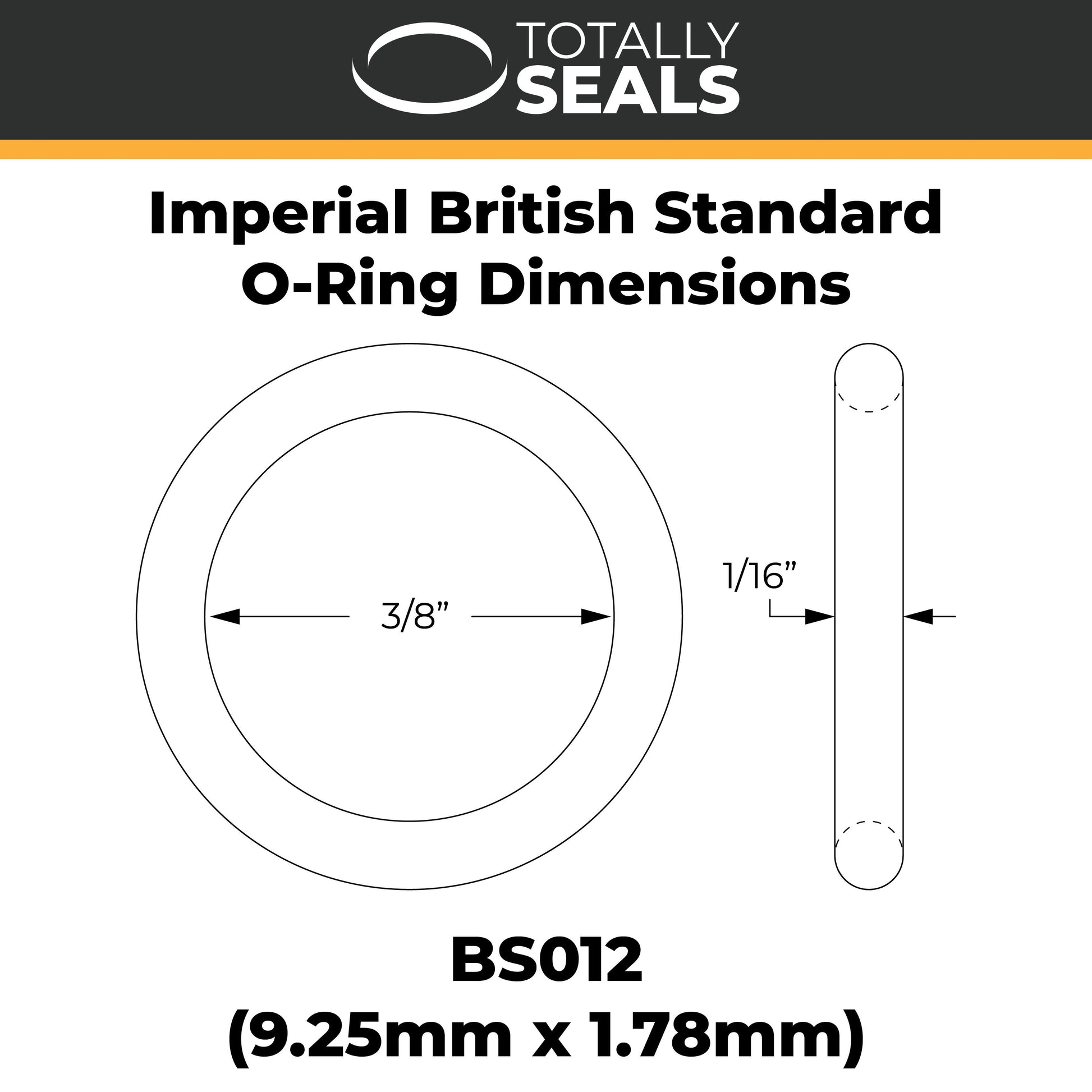 5/16" x 1/16" (BS011) Imperial Nitrile O-Rings - Totally Seals®