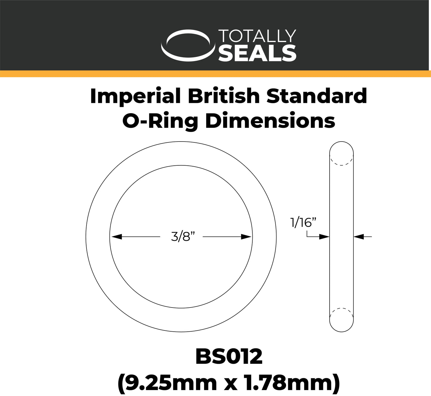 3/8" x 1/16" (BS012) Imperial Nitrile O-Rings - Totally Seals®