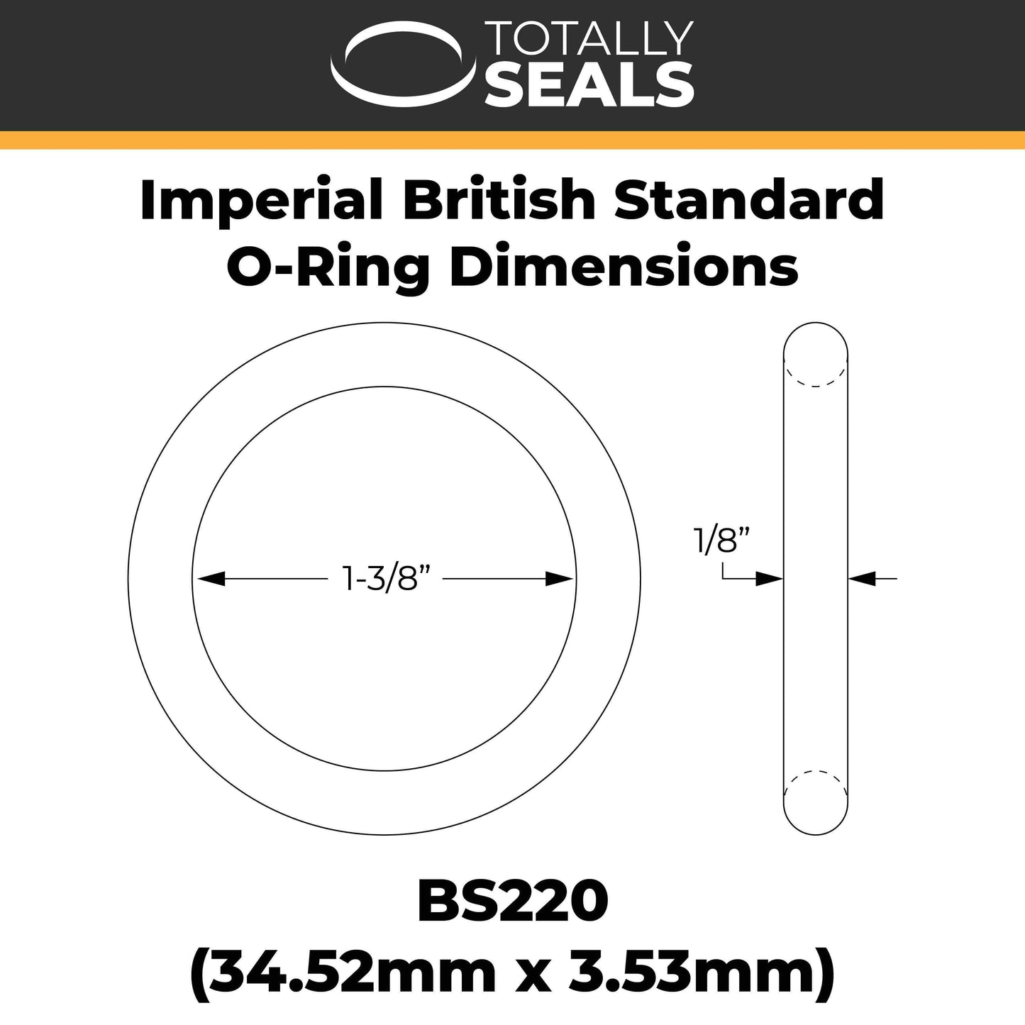 1-3/8" x 1/8" (BS220) Imperial Nitrile O-Rings - Totally Seals®