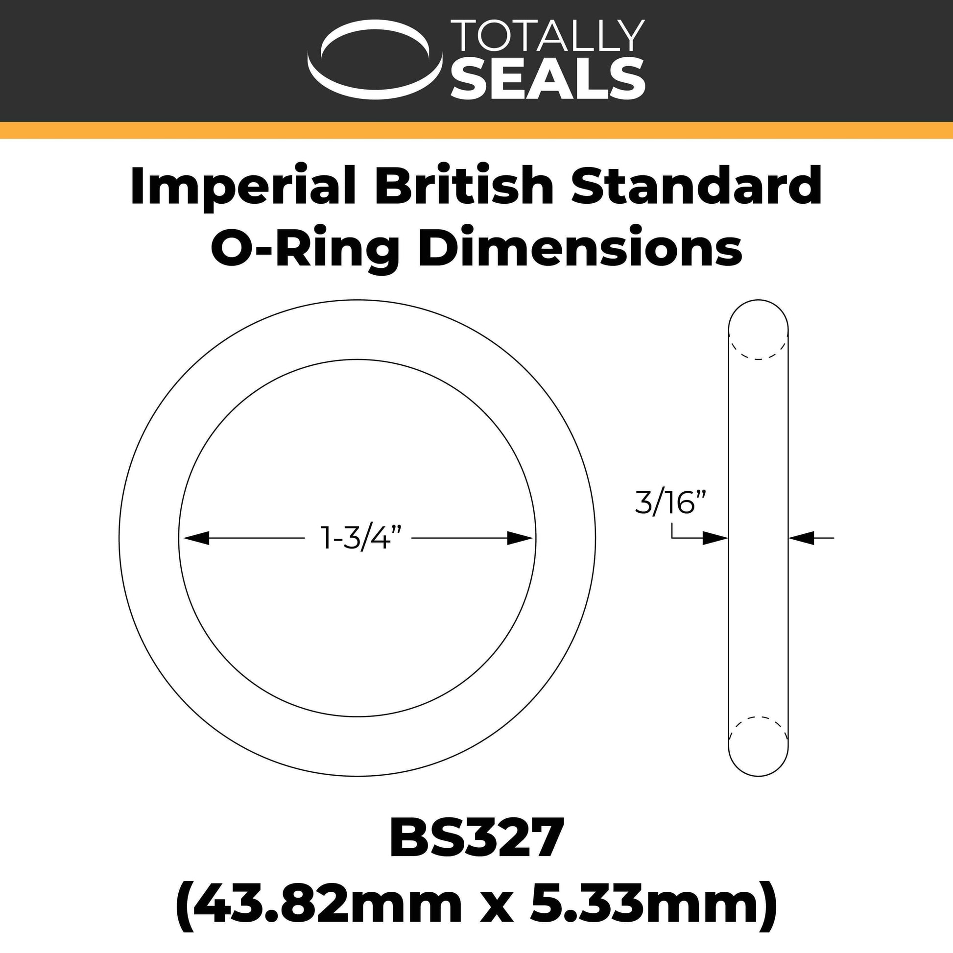 1-3/4" x 3/16" (BS327) Imperial Nitrile O-Rings - Totally Seals®