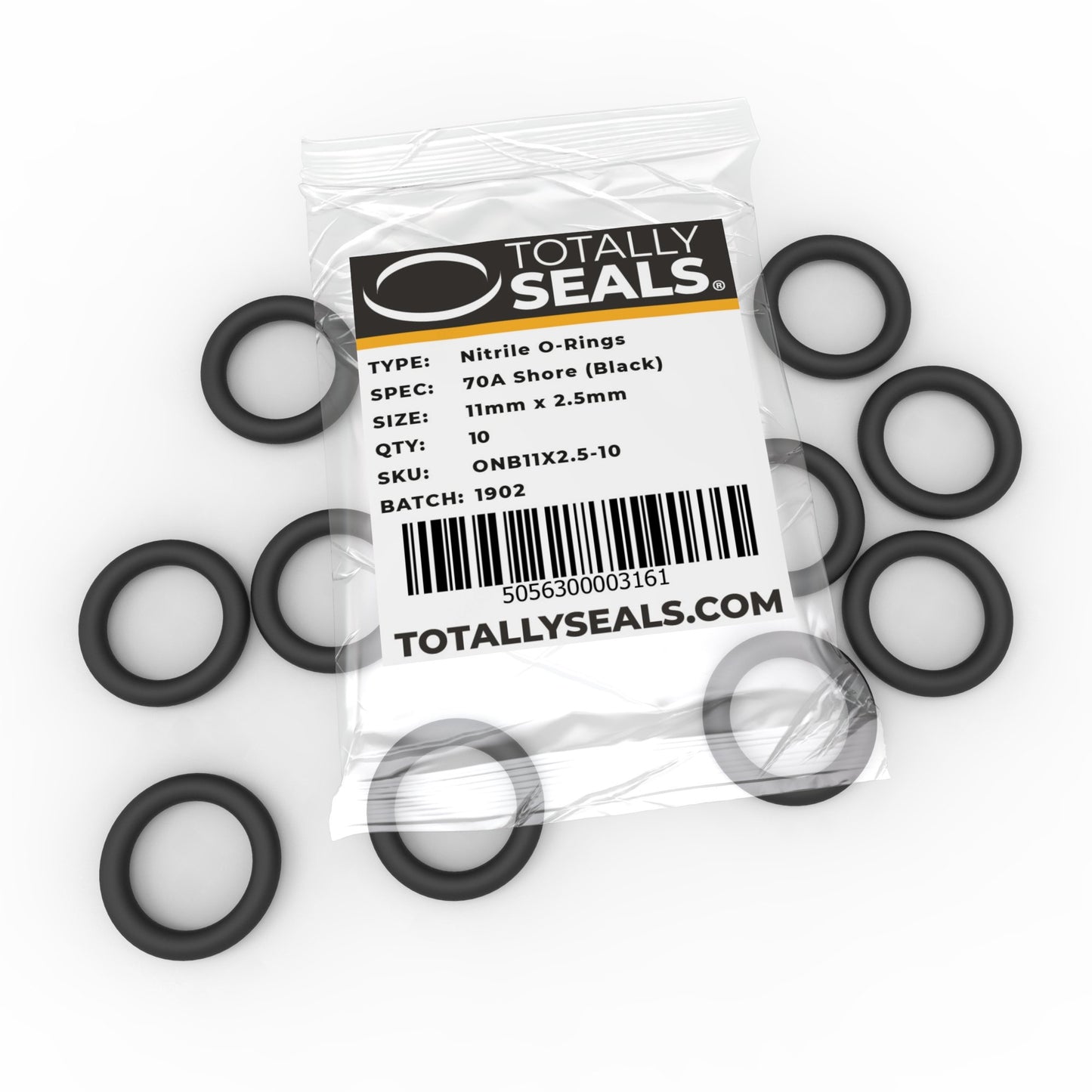 11mm x 2.5mm (16mm OD) Nitrile O-Rings - Totally Seals®