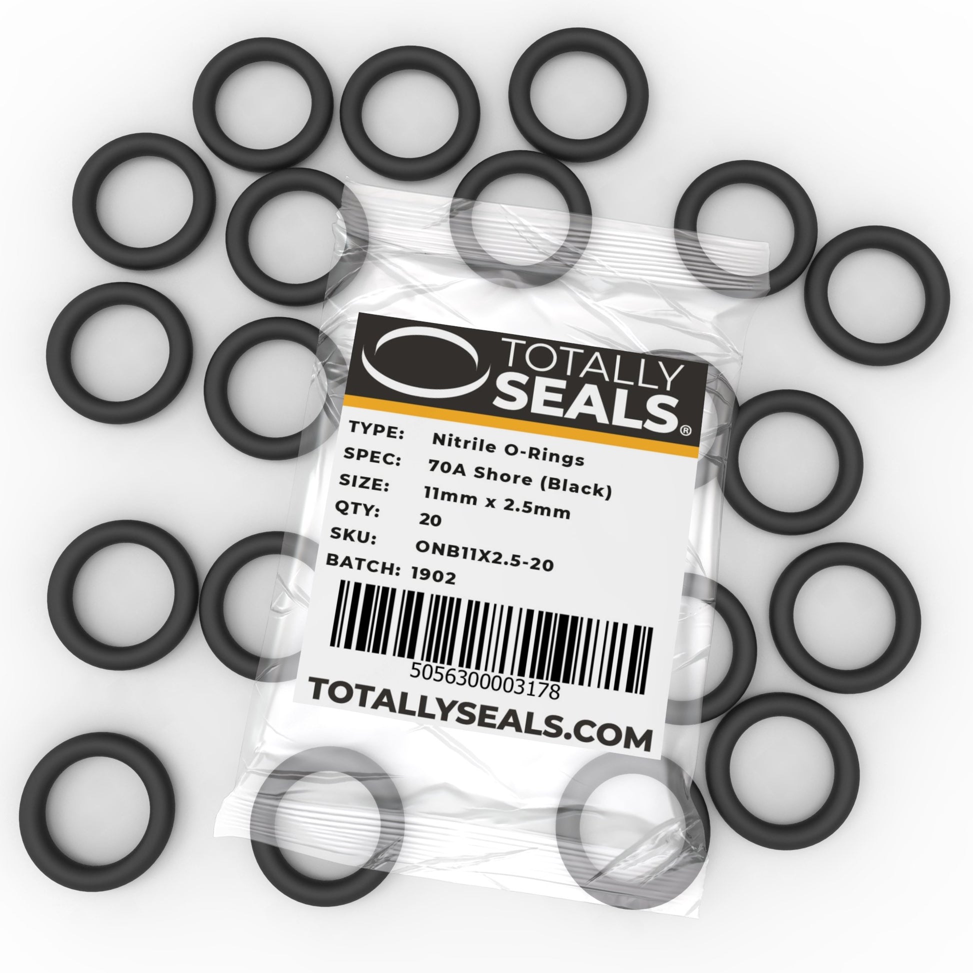 11mm x 2.5mm (16mm OD) Nitrile O-Rings - Totally Seals®