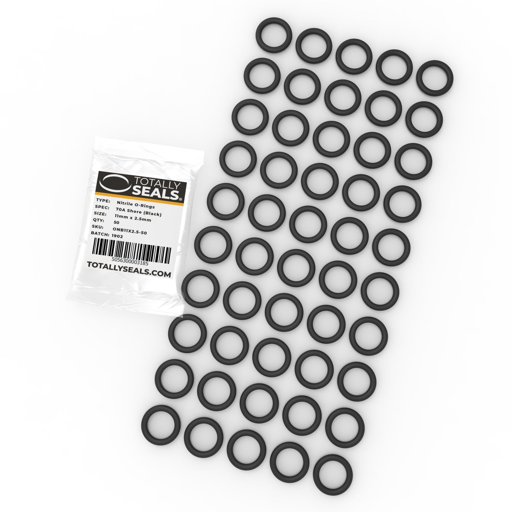 11mm x 2.5mm (16mm OD) Nitrile O-Rings - Totally Seals®