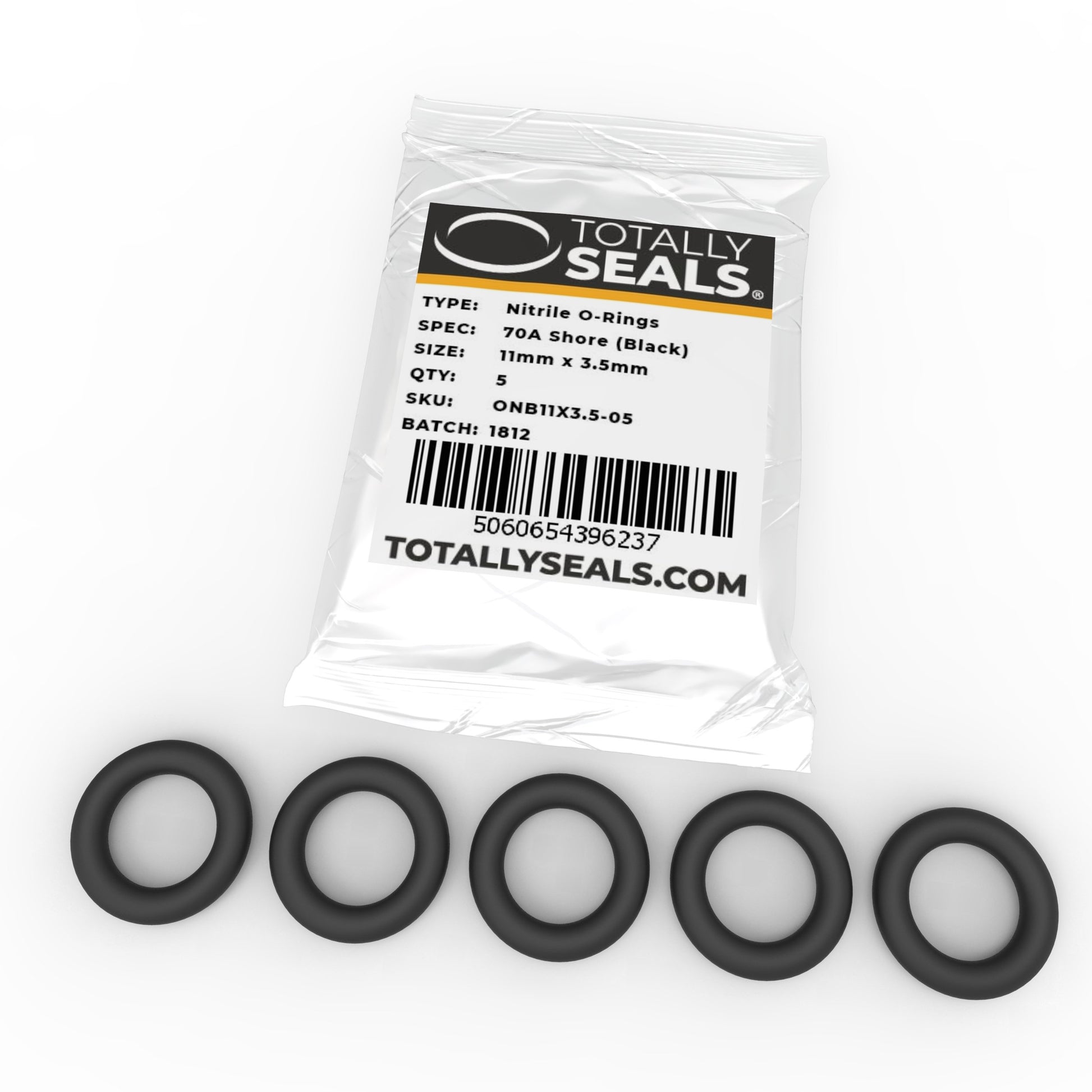 11mm x 3.5mm (18mm OD) Nitrile O-Rings - Totally Seals®