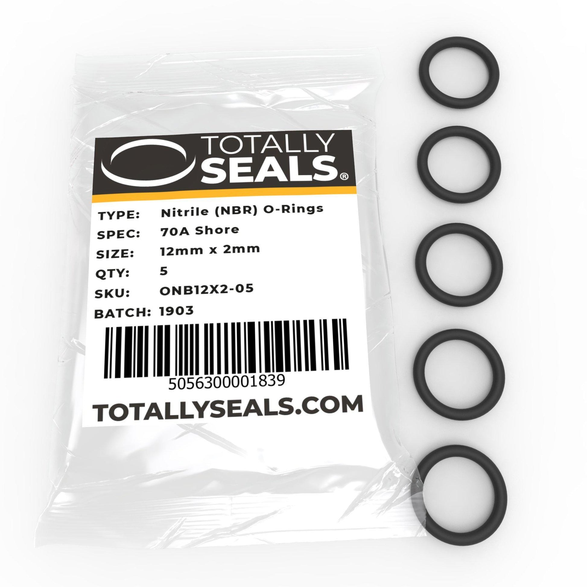 12mm x 2mm (16mm OD) Nitrile O-Rings - Totally Seals®