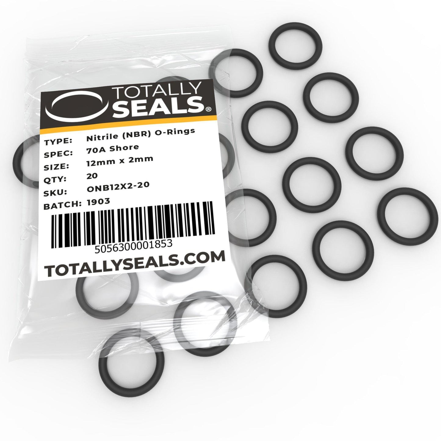 12mm x 2mm (16mm OD) Nitrile O-Rings - Totally Seals®