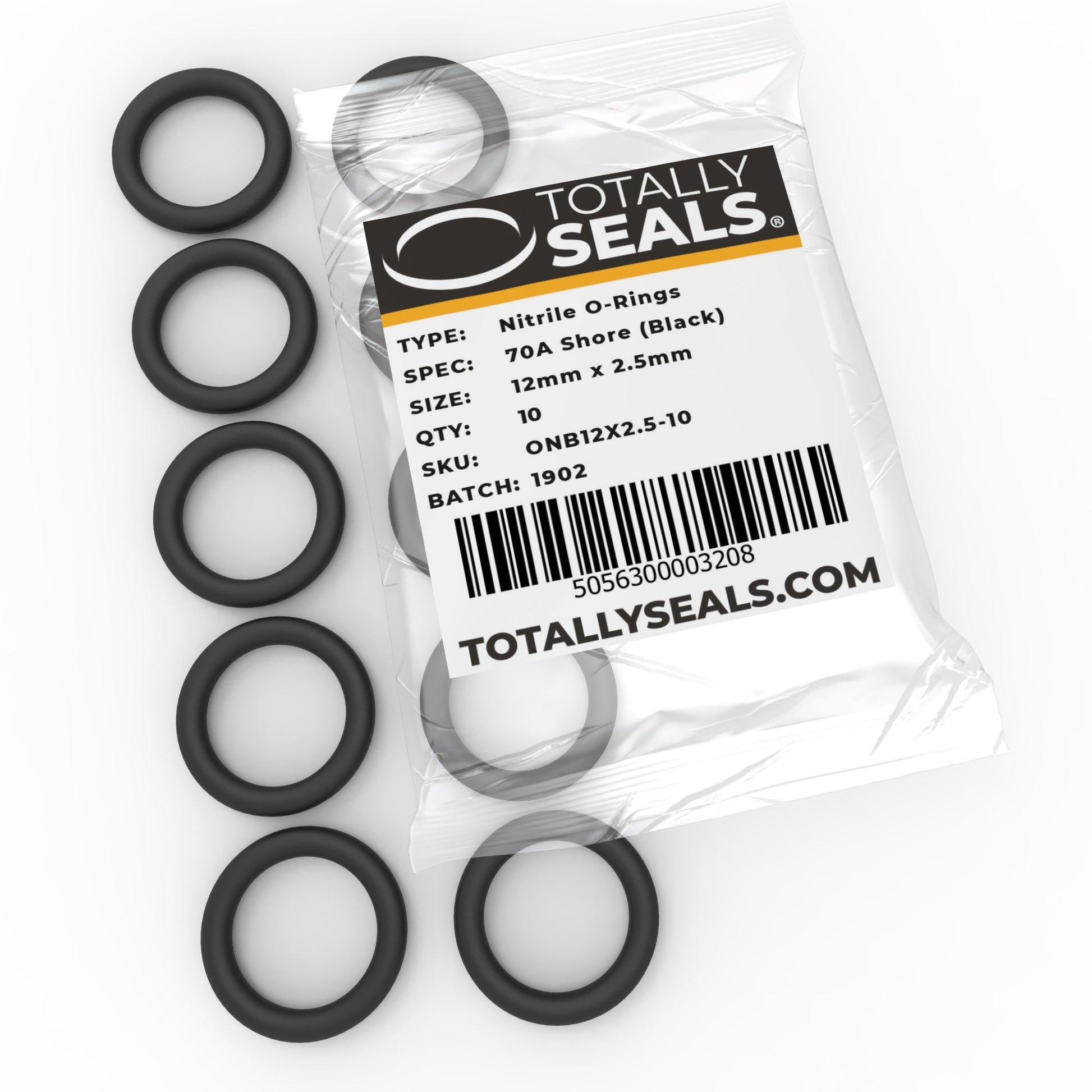 12mm x 2.5mm (17mm OD) Nitrile O-Rings - Totally Seals®