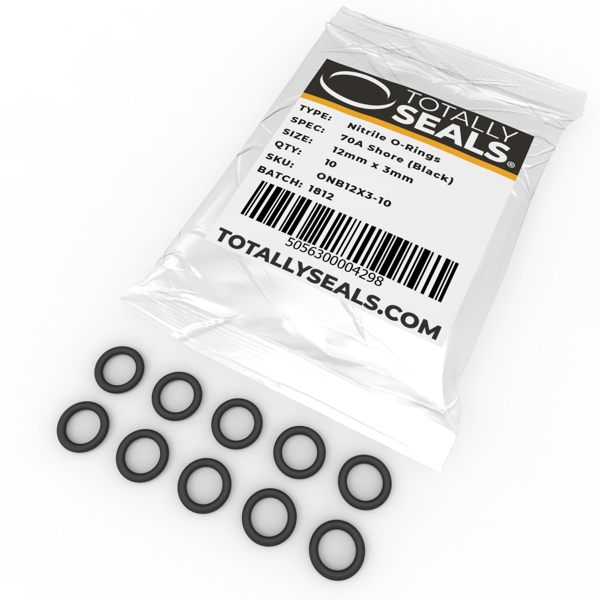 12mm x 3mm (18mm OD) Nitrile O-Rings - Totally Seals®