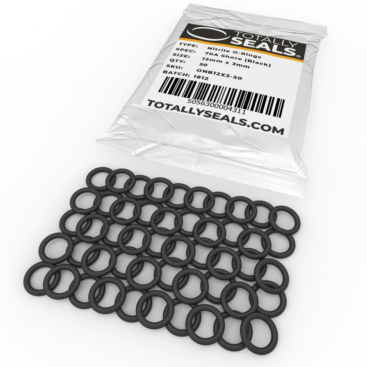 12mm x 3mm (18mm OD) Nitrile O-Rings - Totally Seals®
