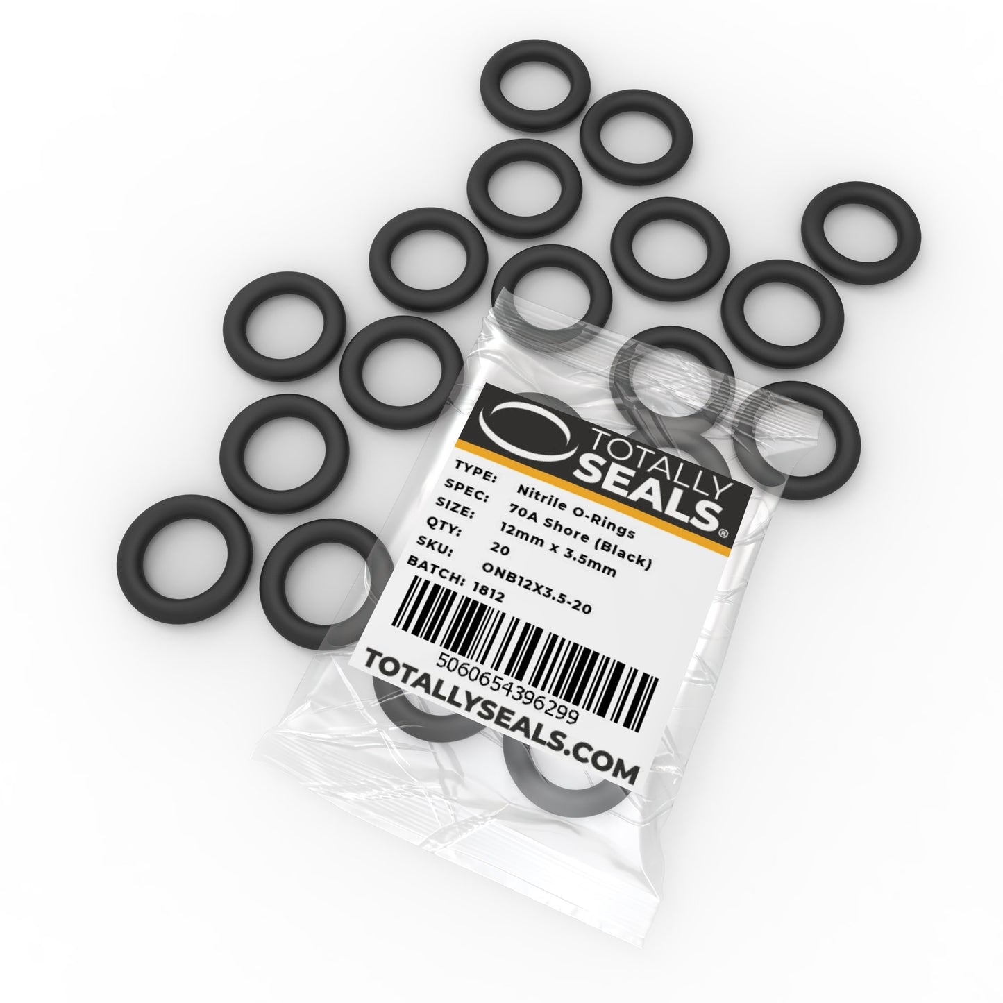 12mm x 3.5mm (19mm OD) Nitrile O-Rings - Totally Seals®