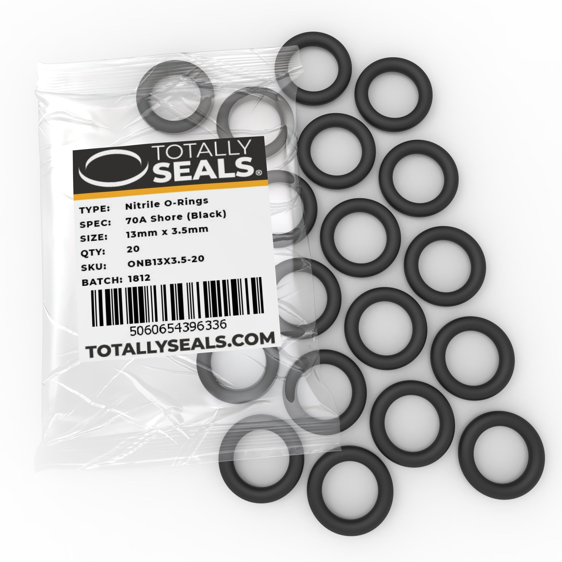 13mm x 3.5mm (20mm OD) Nitrile O-Rings - Totally Seals®