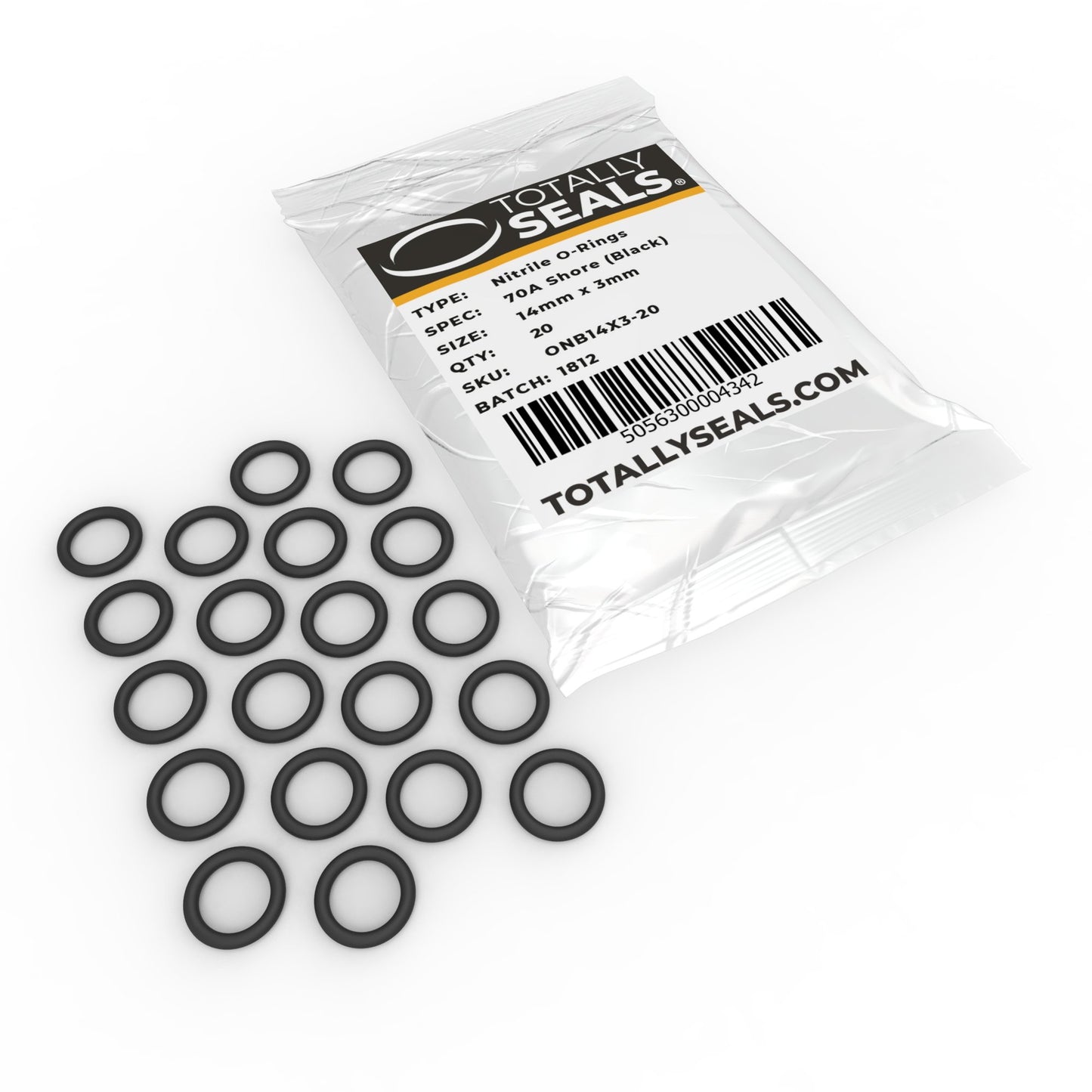 14mm x 3mm (20mm OD) Nitrile O-Rings - Totally Seals®