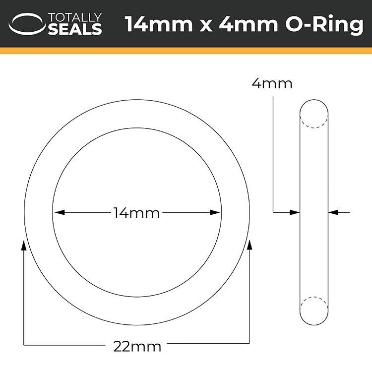 14mm x 4mm (22mm OD) Nitrile O-Rings - Totally Seals®