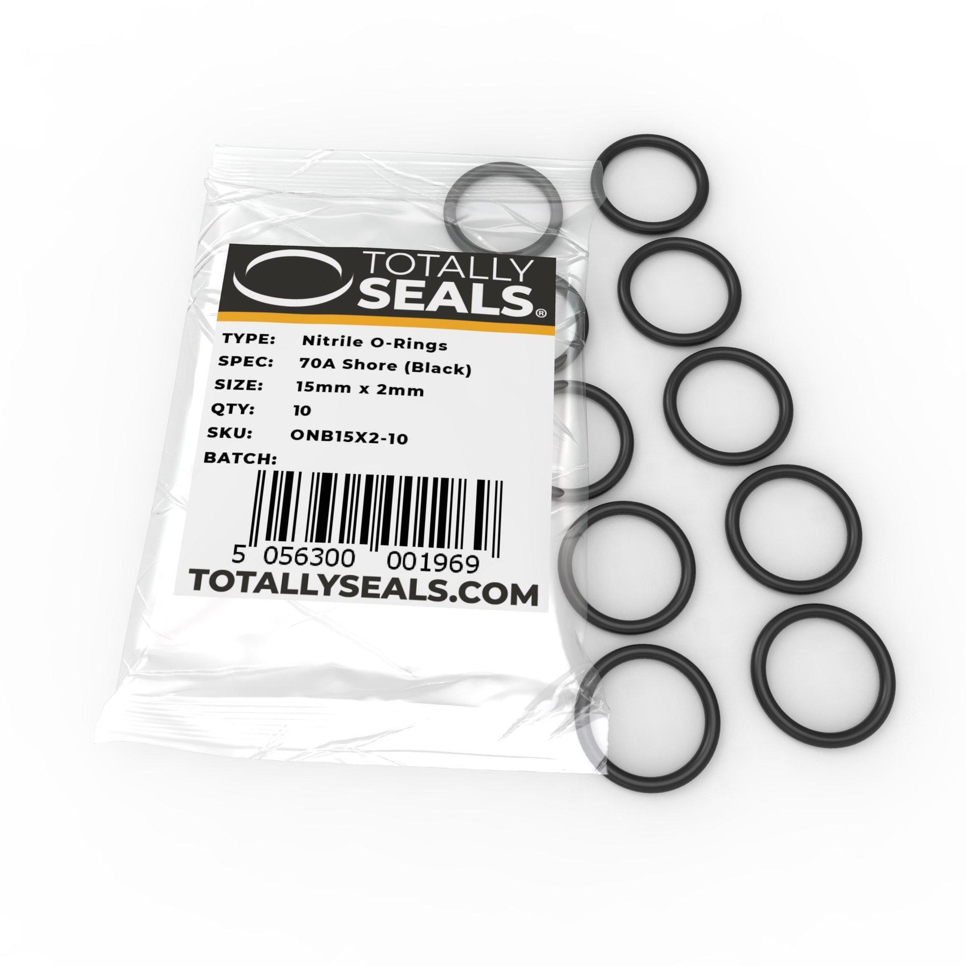 15mm x 2mm (19mm OD) Nitrile O-Rings - Totally Seals®